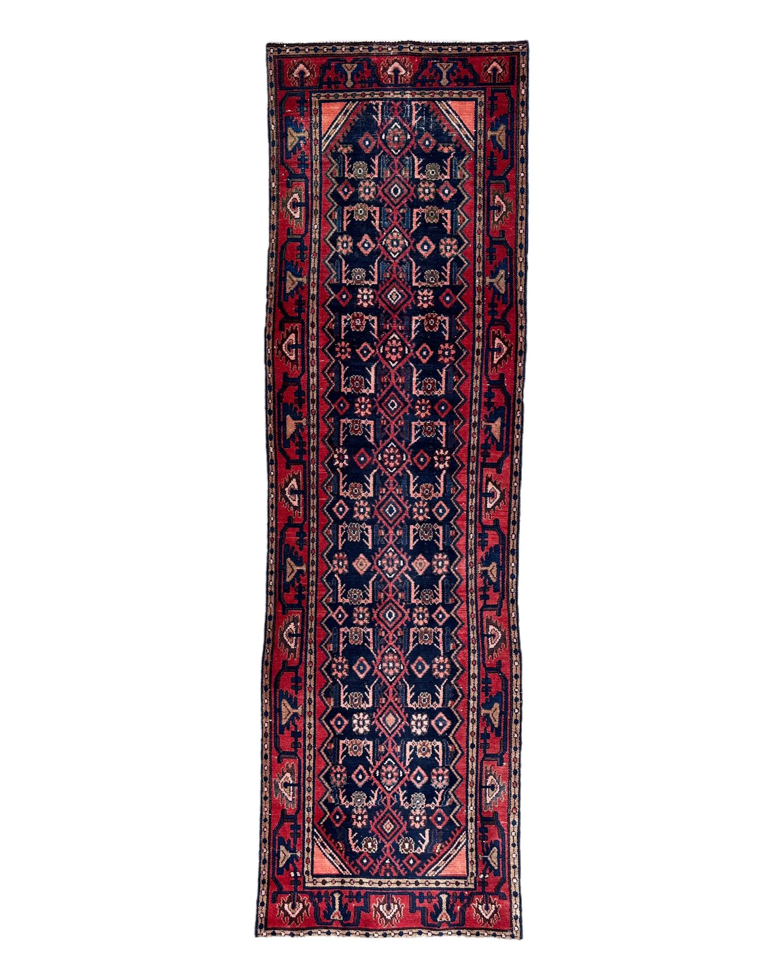 Antique Vegetable Dye Malayer Persian Runner Rug 3x10’4”