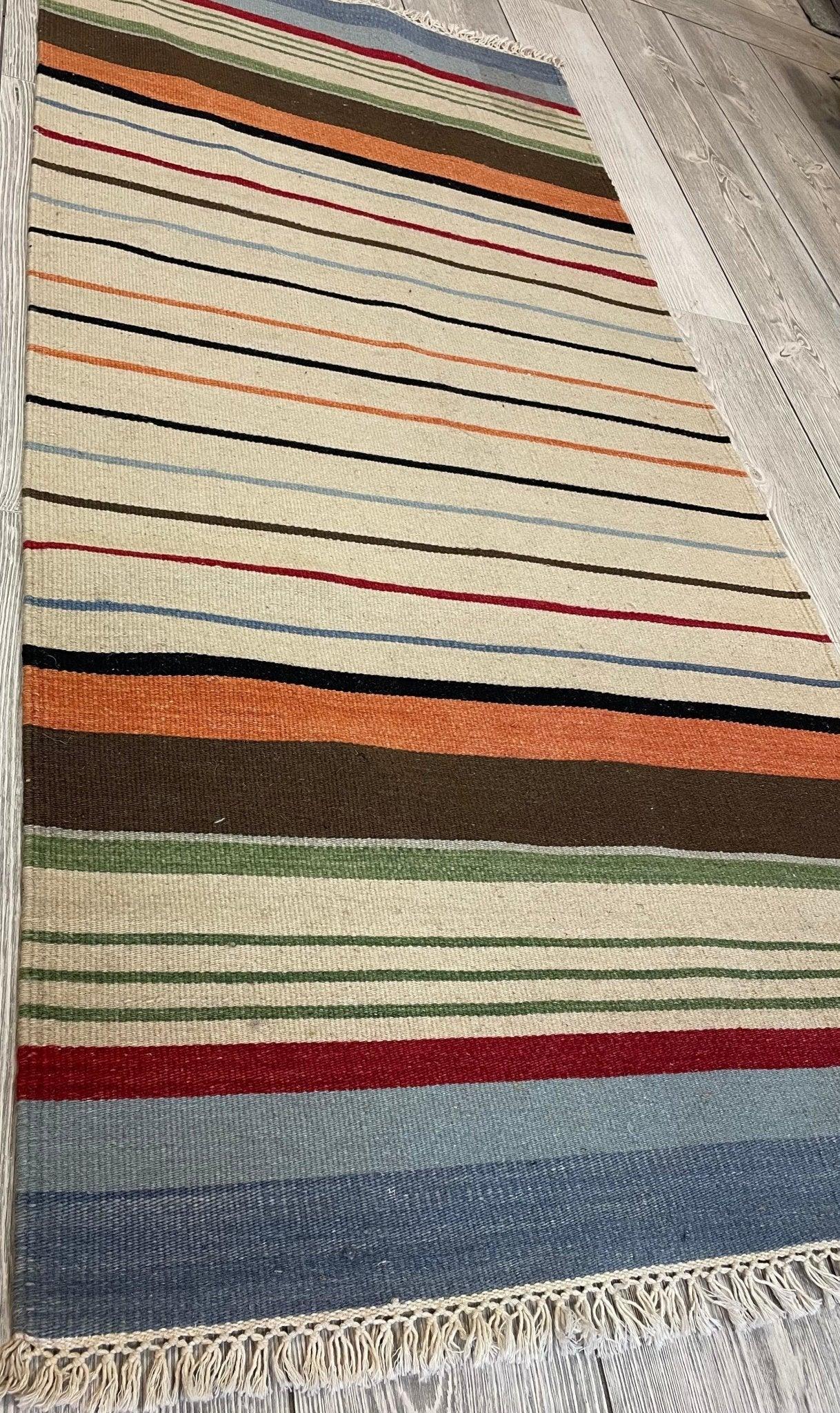 Modern Scandinavian Swedish hand-woven kilim rug 2'3''x4'6'' Ft