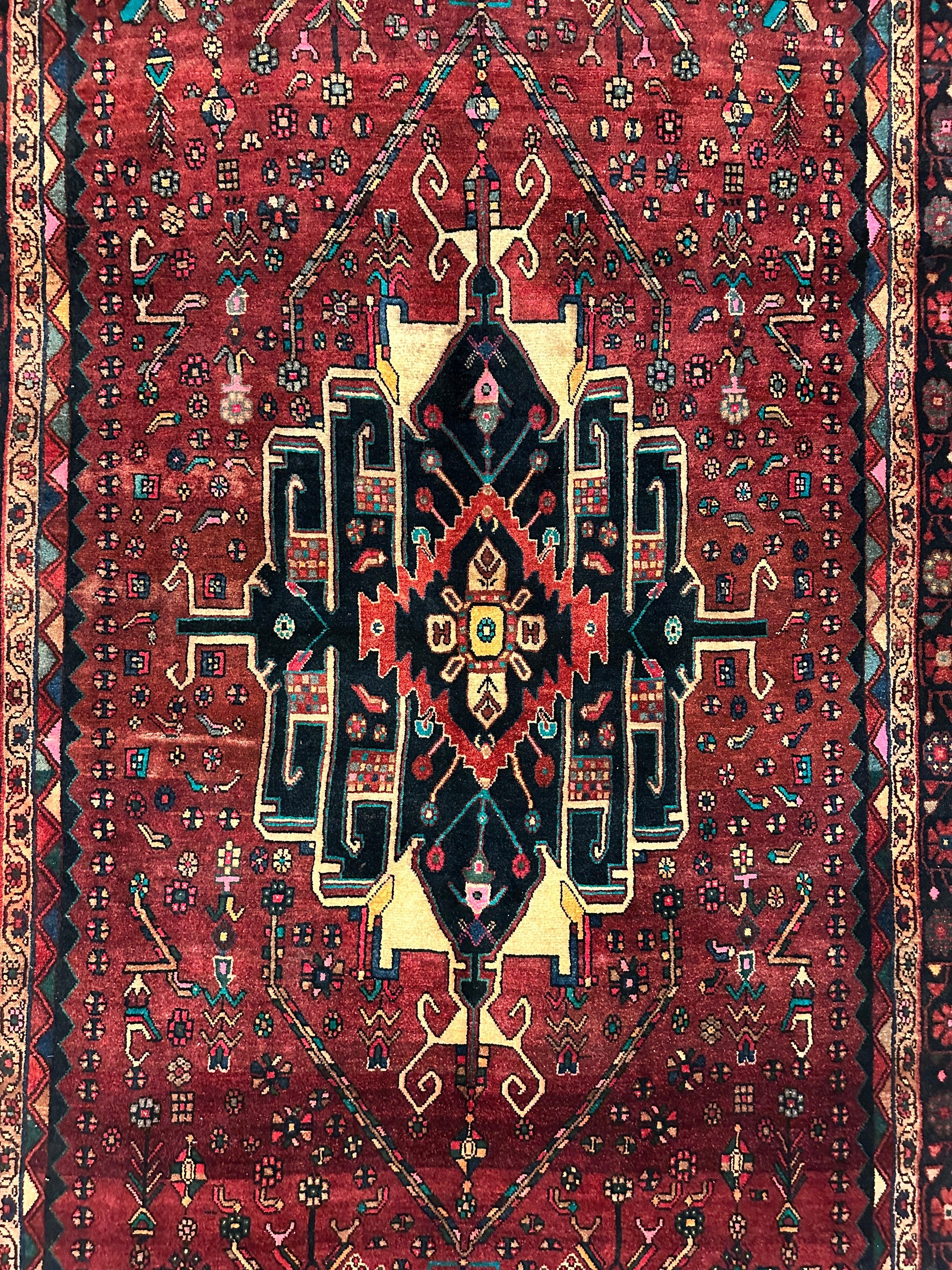 4'2” x 11’4” Hand Knotted Farahan Persian Wool Runner Rug