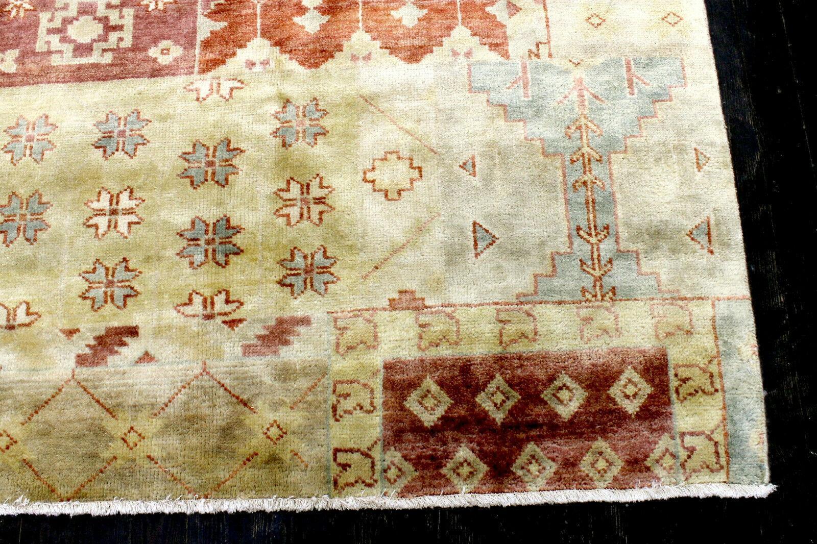 New Elegant Contemporary Muted Indo-Turkish Rug 9x6 Ft