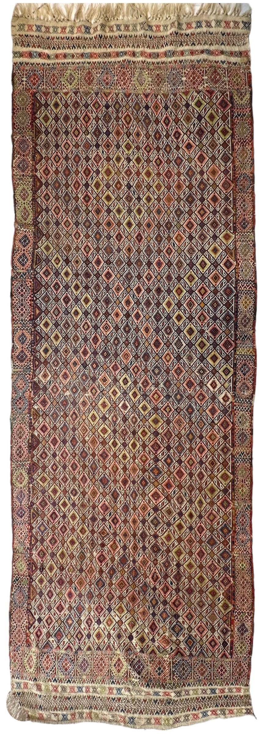 Antique Turkish Jajim Wool Rug 5’6” x 14’5”