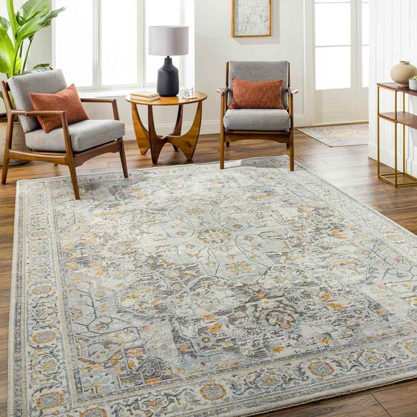 Aira Traditional Pale Blue Area Rug