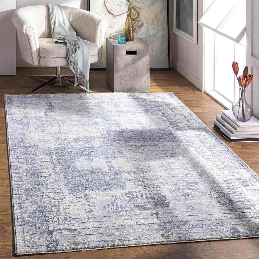 Anderen Traditional Bright Blue Area Rug