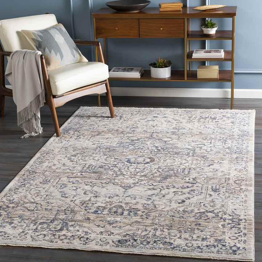 Annecy Traditional Navy Area Rug