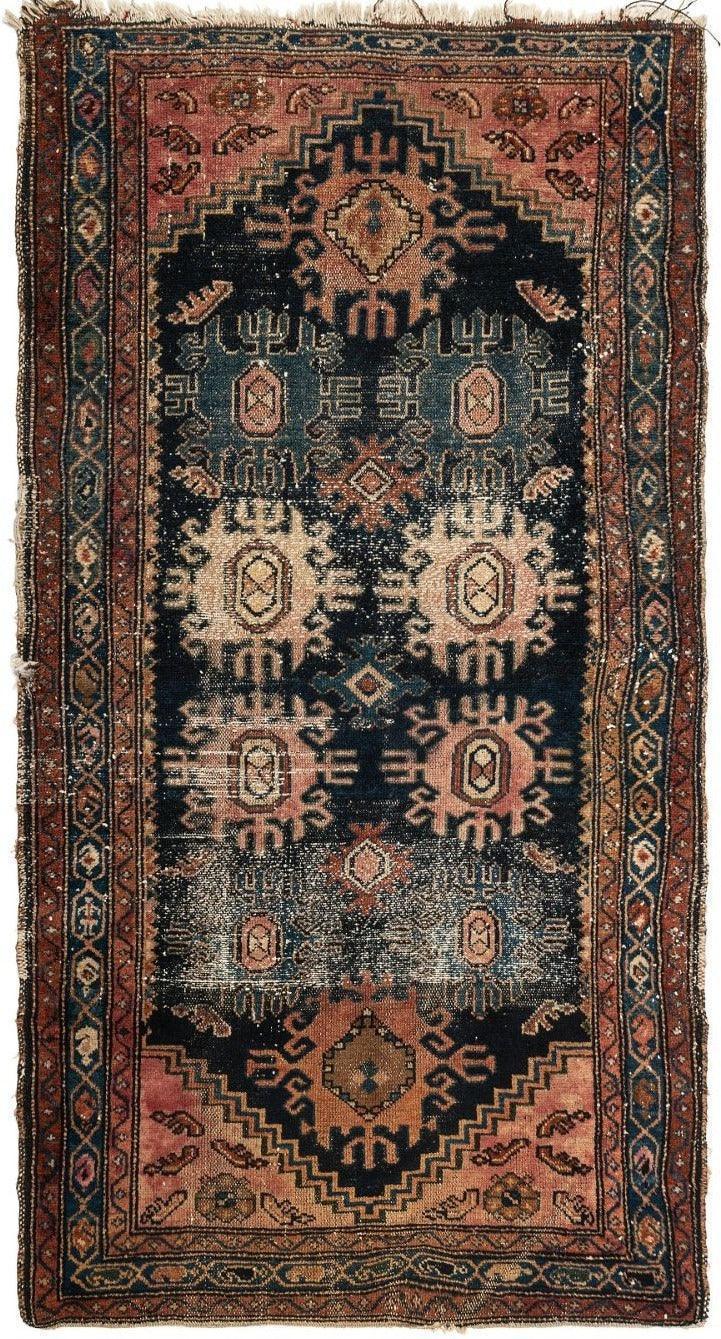 Antique 1880s Persian Malayer Rug 6'4'' x 3'6''