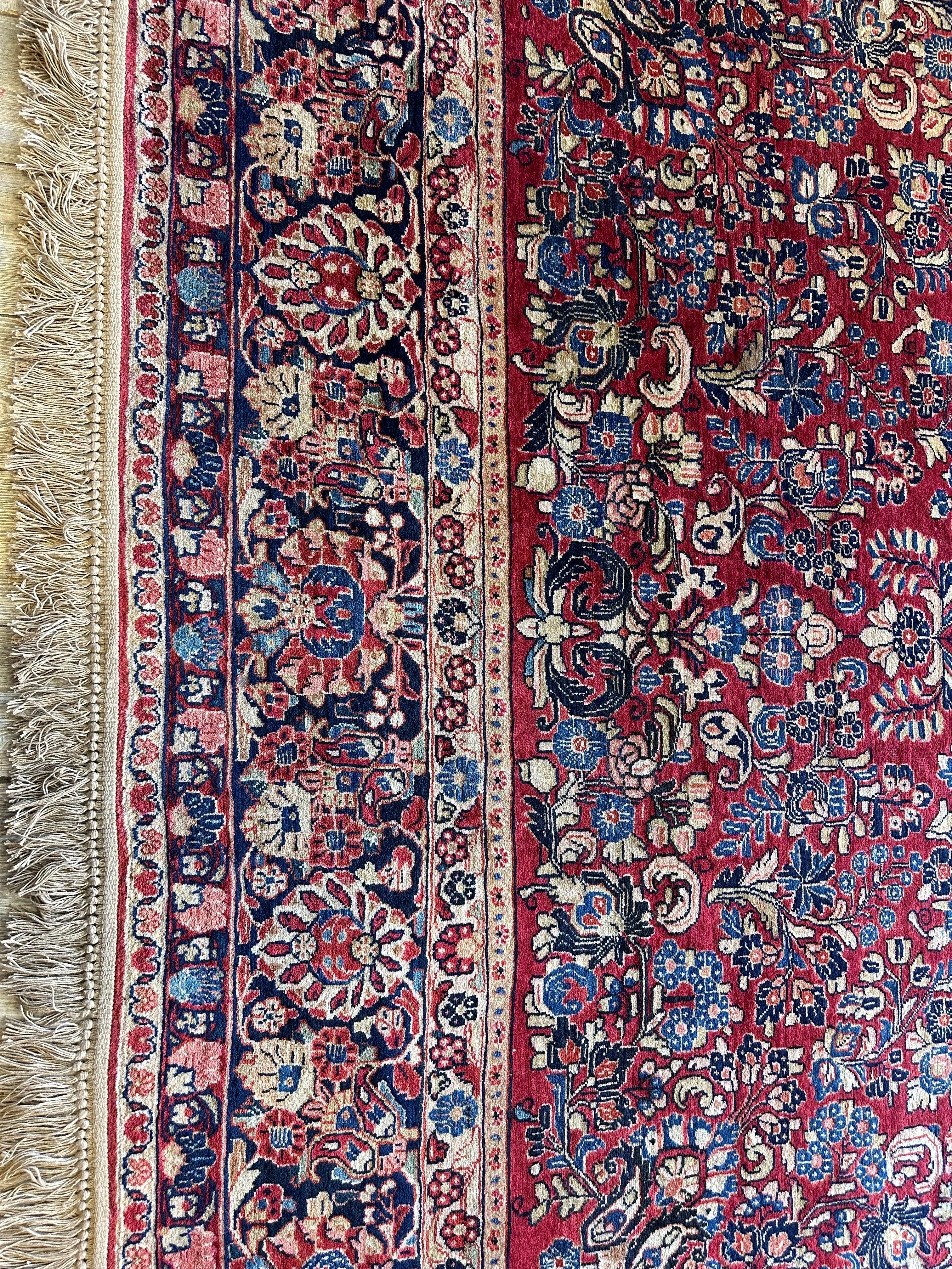 Antique Persian Sarouk Rug 9’3” x 12’6”