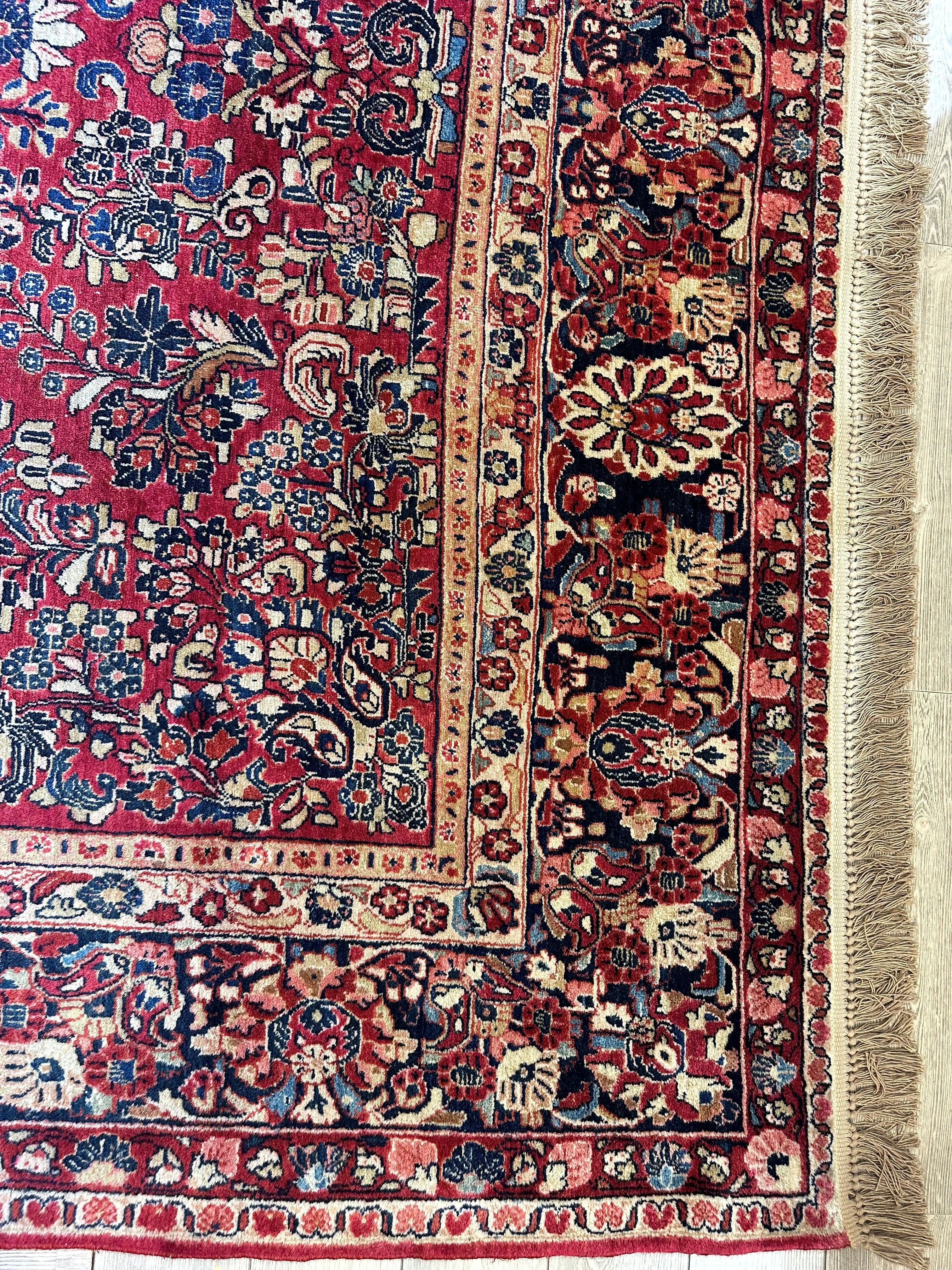 Antique Persian Sarouk Rug 9’3” x 12’6”