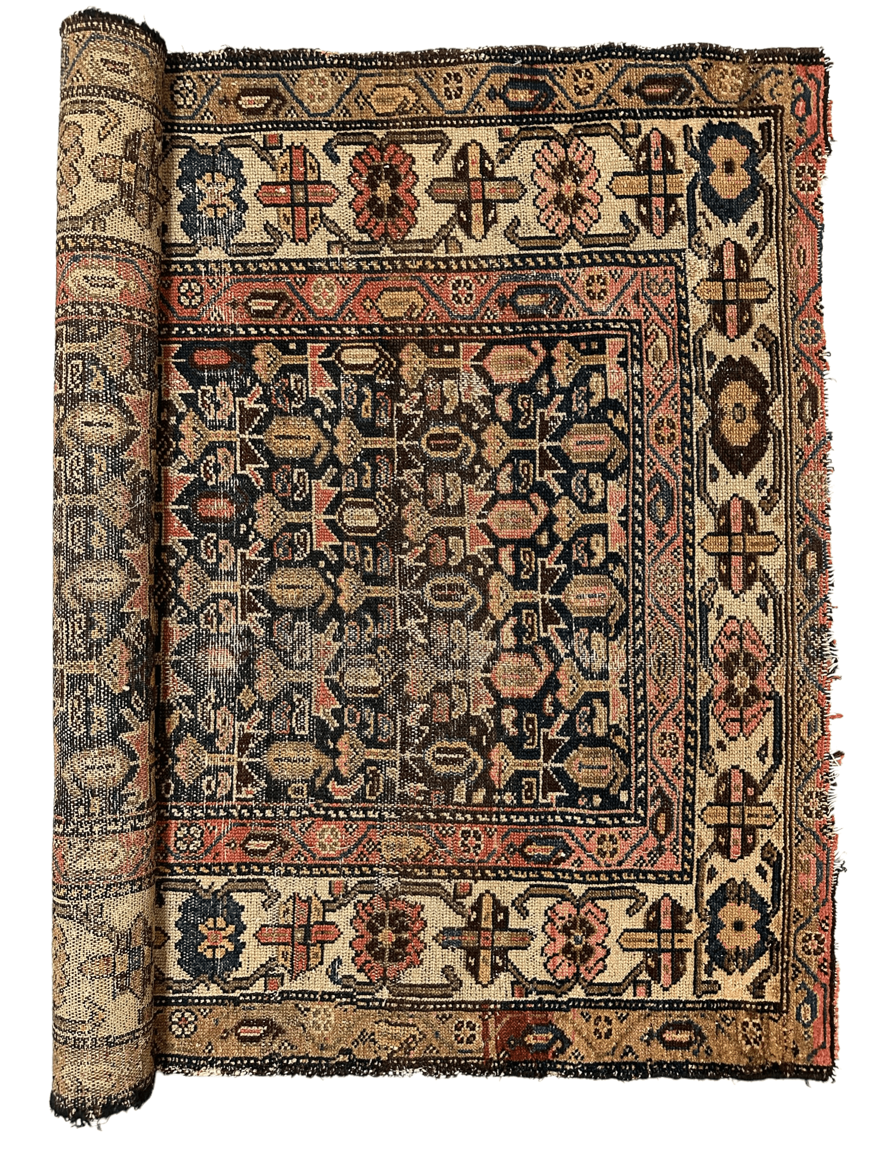 Antique Worn Late 19th Century Persian Rug 3’3” x 6’
