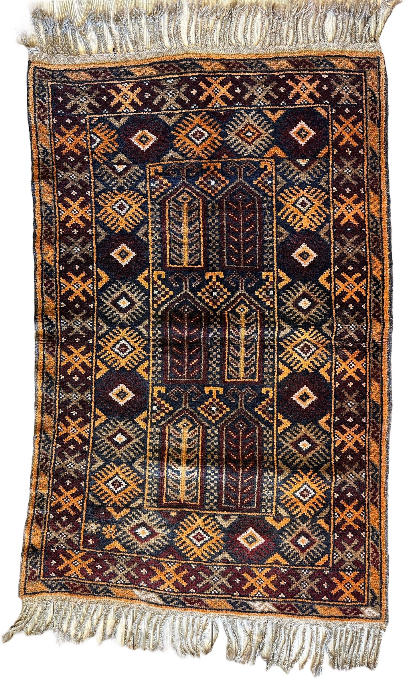 Beautiful Tribal Afghani Wool Prayer Rug 2’7” x 4’3”