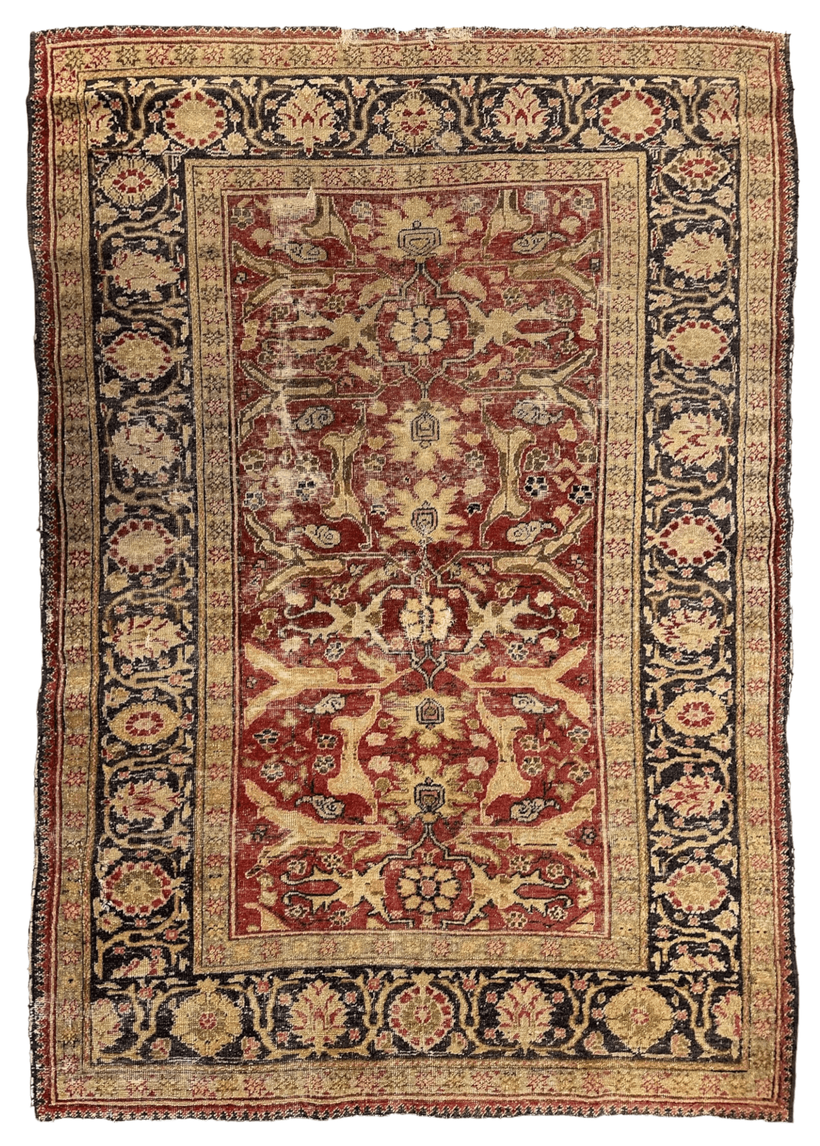 Circa 1900 Antique Persian Mahal Rug 4’5” x 6’4”