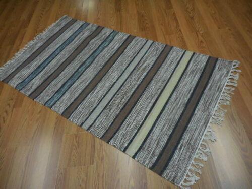 Contemporary Scandinavian hand-woven kilim rug 3x5 Ft