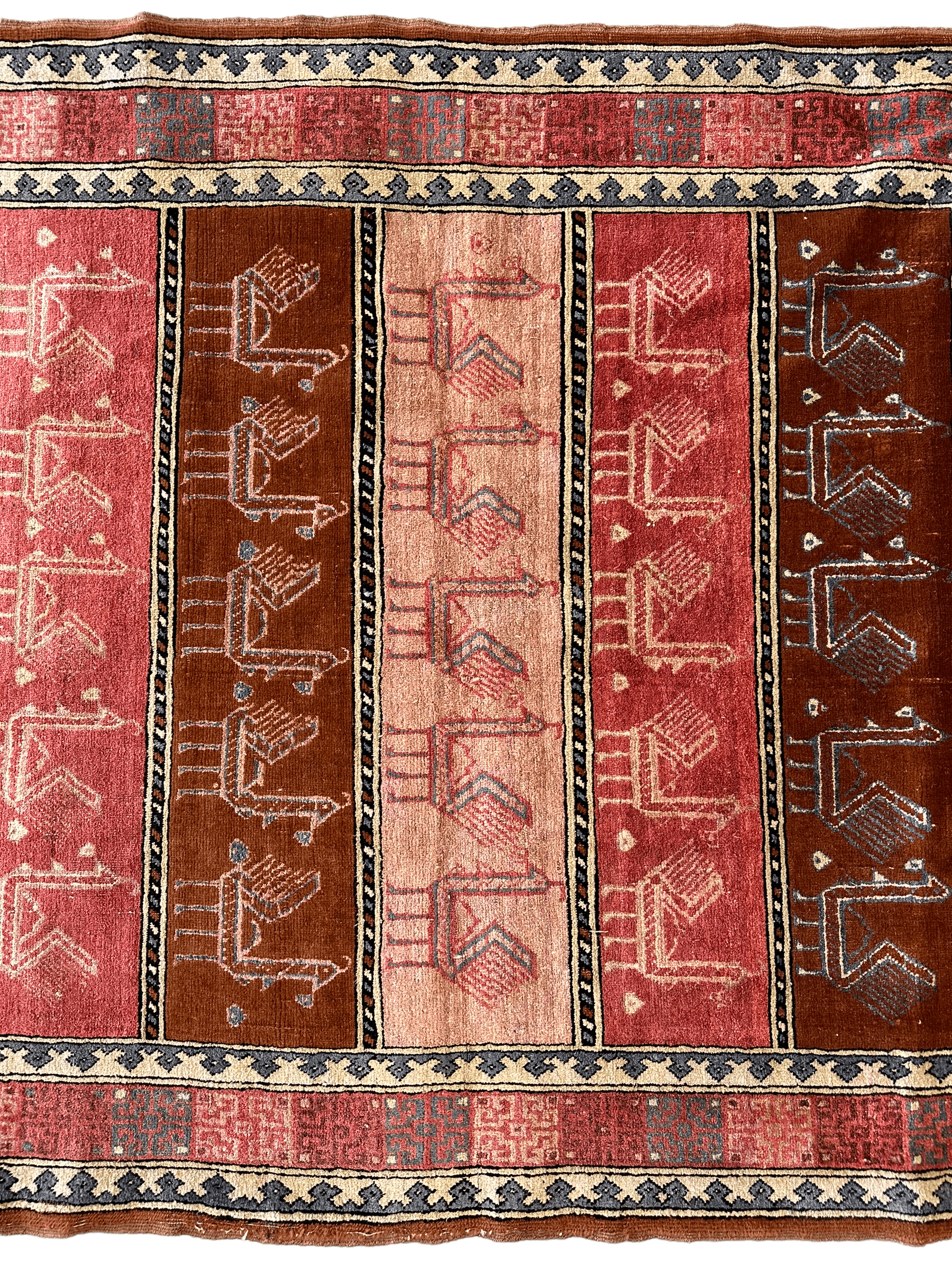Decorative Silk Afghani Rug mid 20th Century 3’10”X5’10”