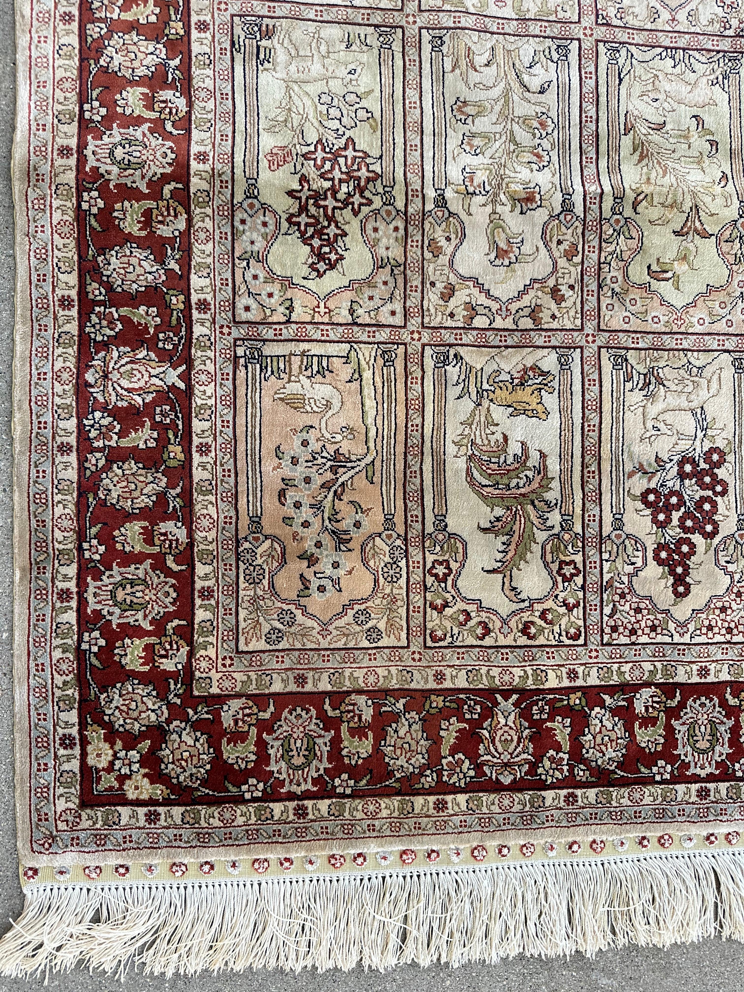 Elegant Persian Qom Silk Rug 25” x 41”