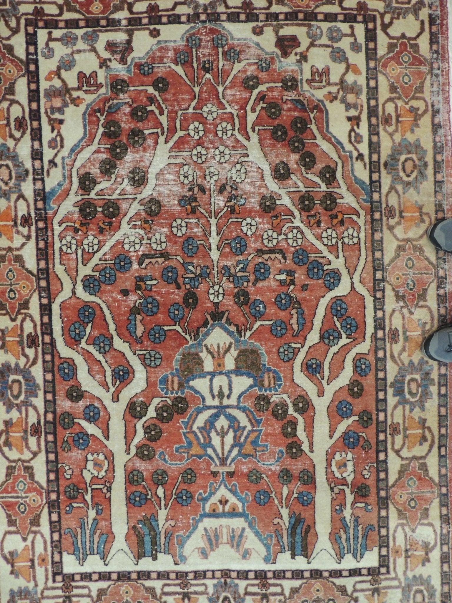 Exquisite Distressed Fine Persian Area Rug 5x7 Ft
