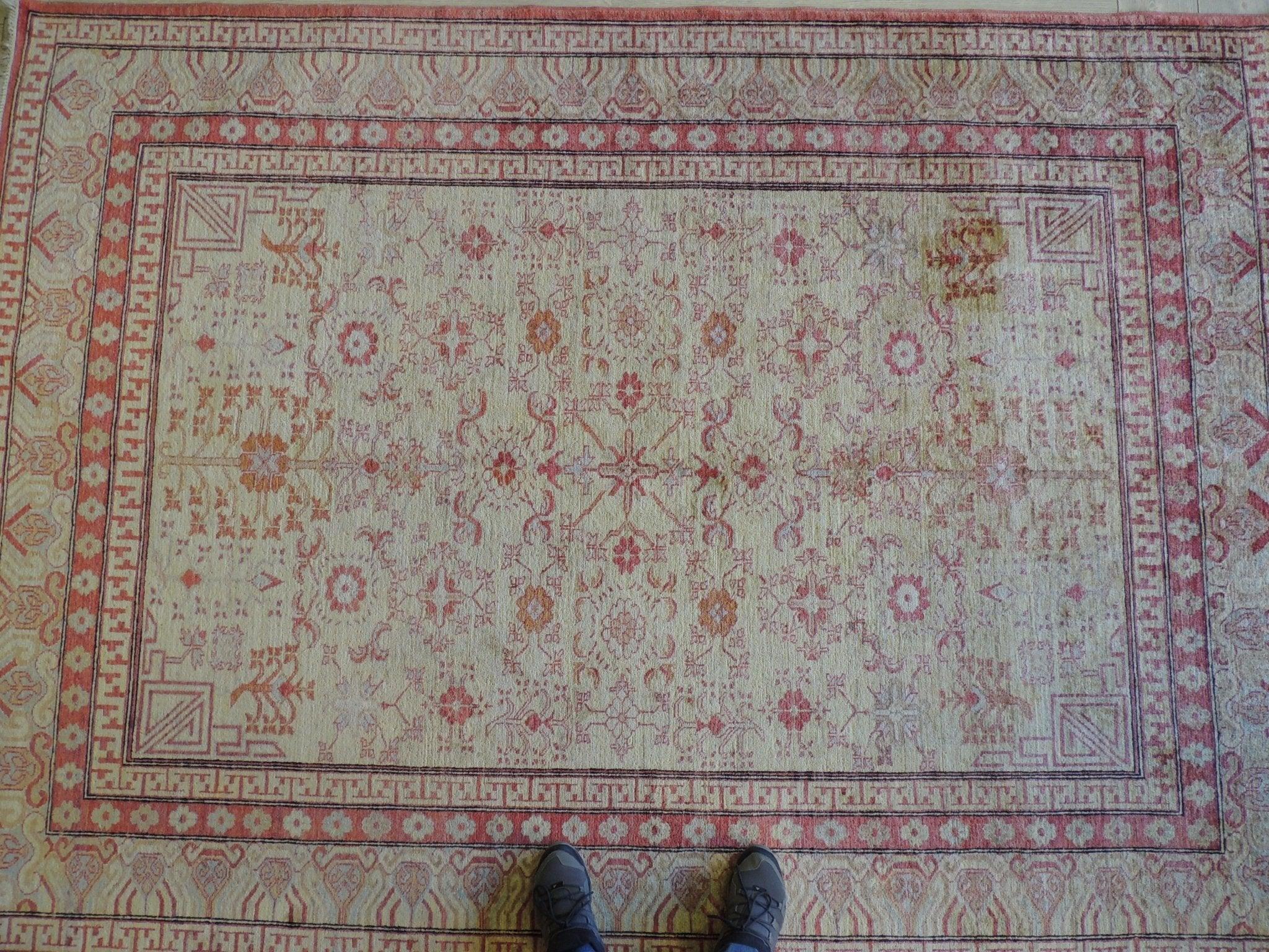 Exquisite Hand-Knotted Pak Oushak Rug 7x9