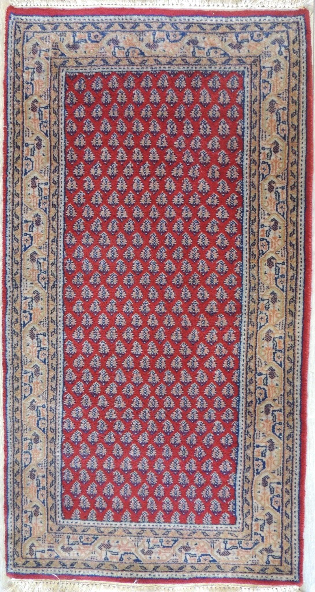 Exquisite Vintage Hand-Knotted Indo-MIR Rug 30''x54''
