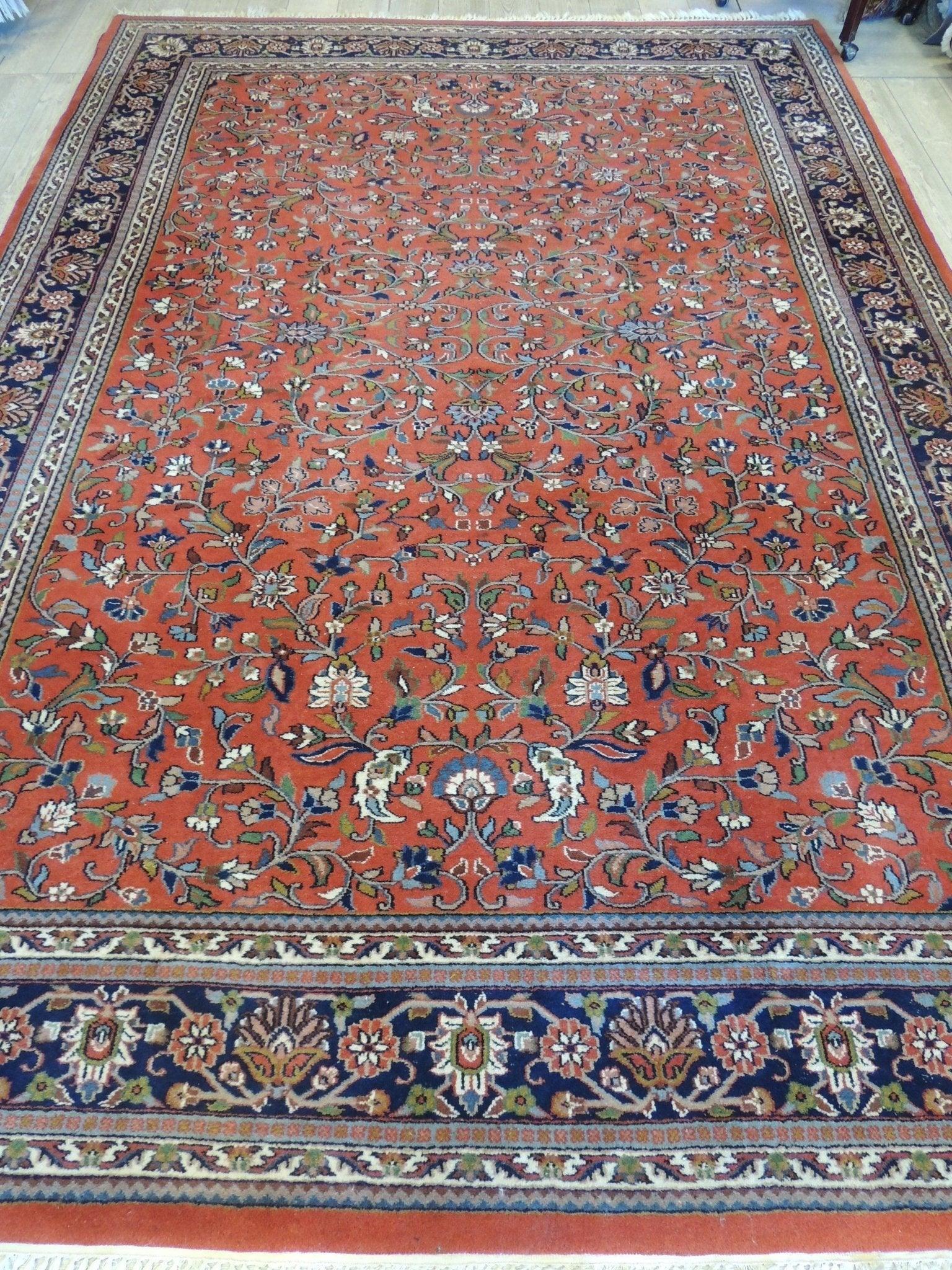Exquisite Vintage Hand-Knotted Indo-Persian Rug 11x8 Ft