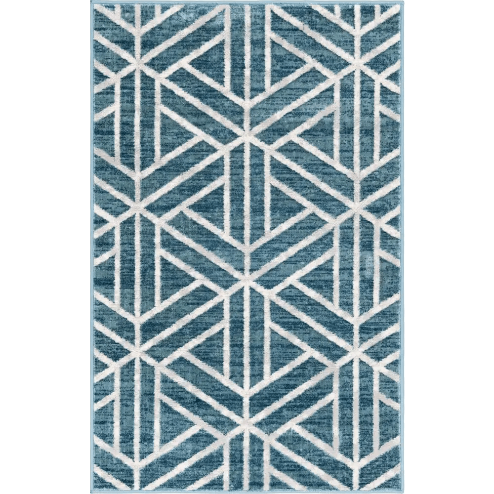 Geometric matrix trellis motif rug