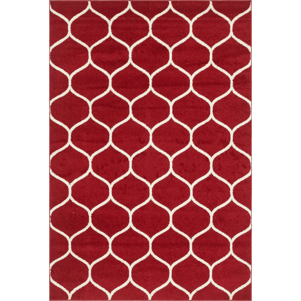 Geometric rounded trellis frieze rug (rectangular)