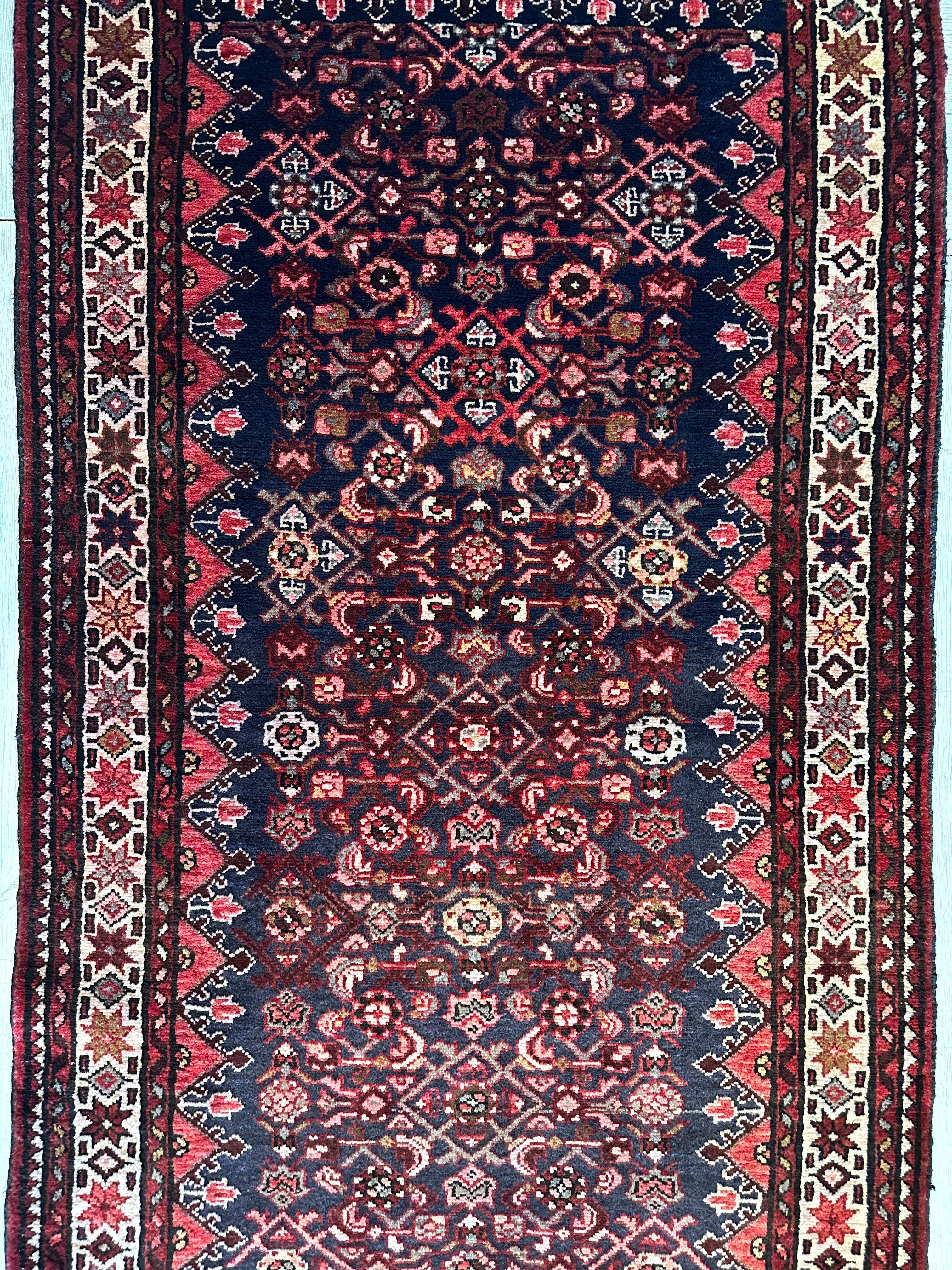 Hand-Knotted Large Persian Runner 13’9” x 3’7”
