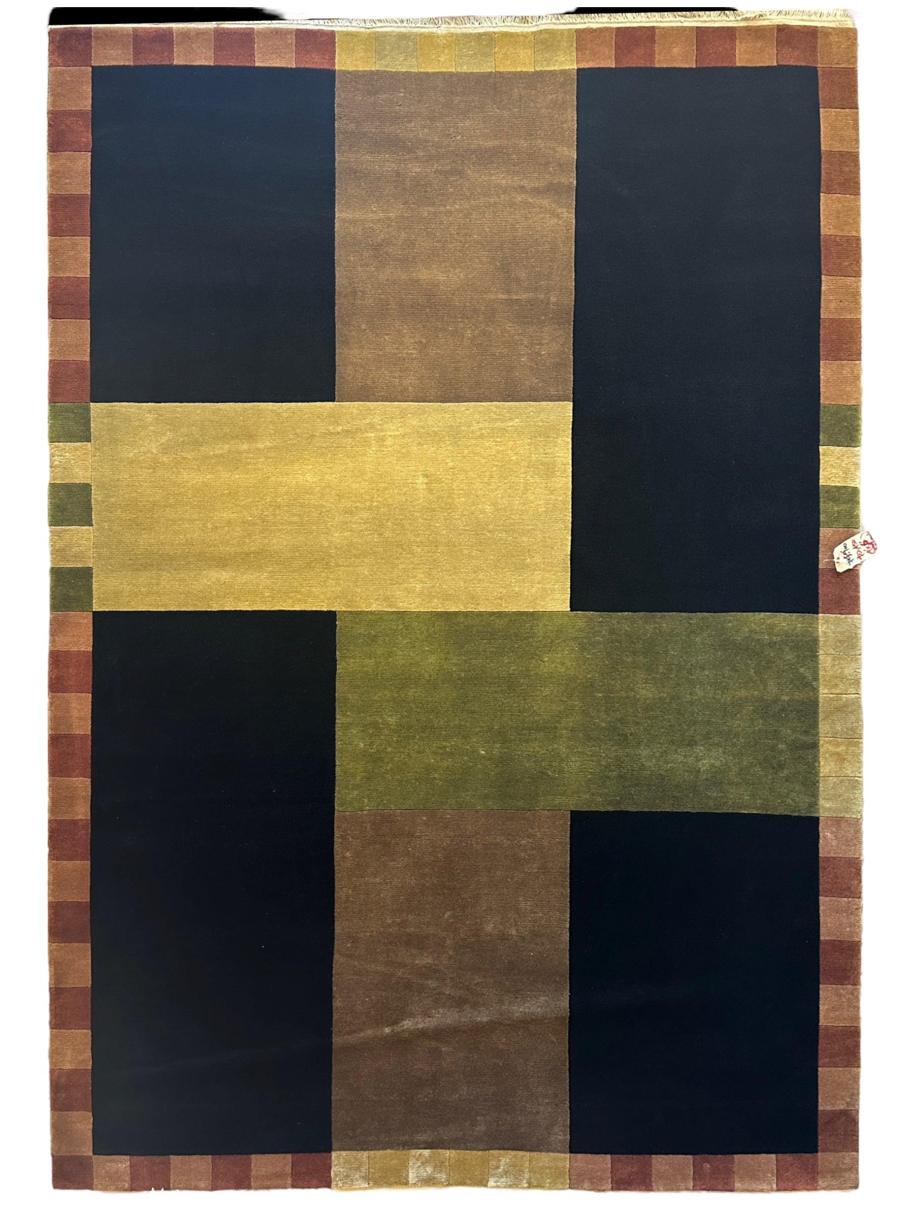 Hand Knotted Modern Wool Rug 6’2” x 9’
