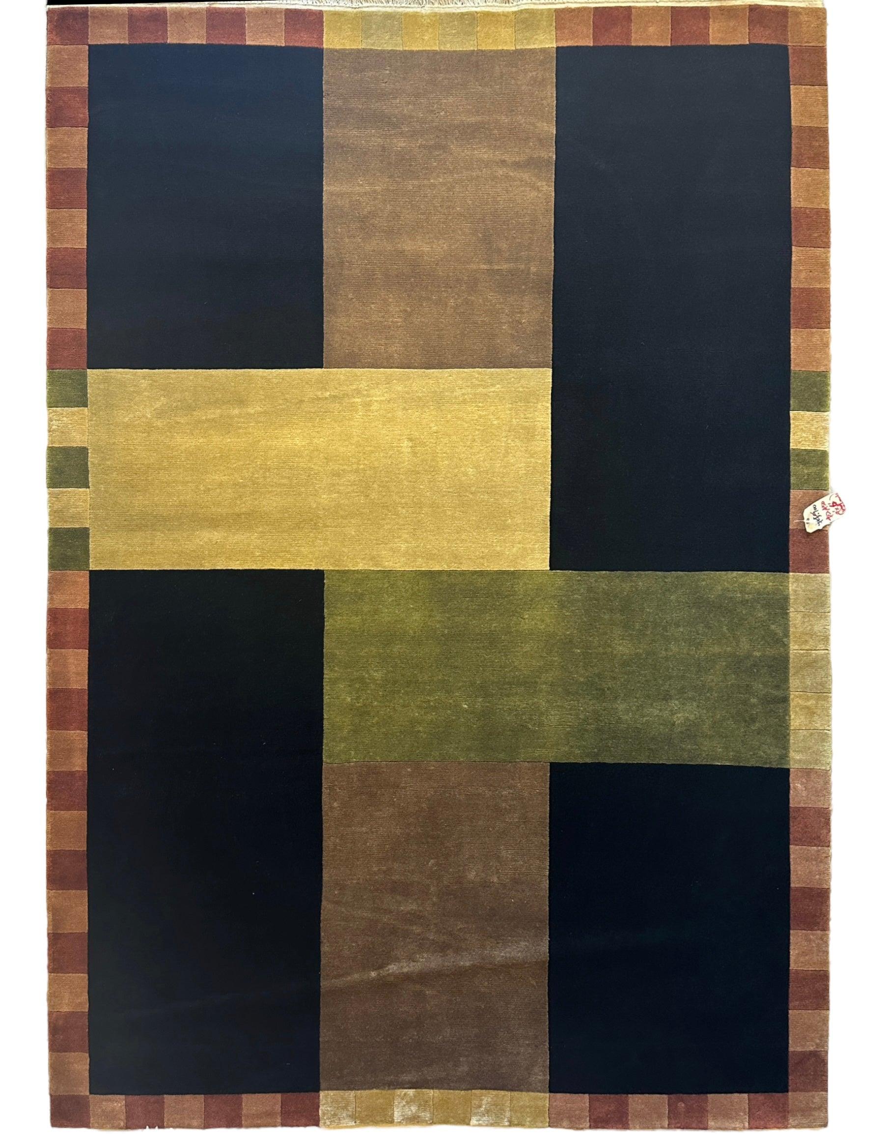Hand Knotted Modern Wool Rug 6’2” x 9’