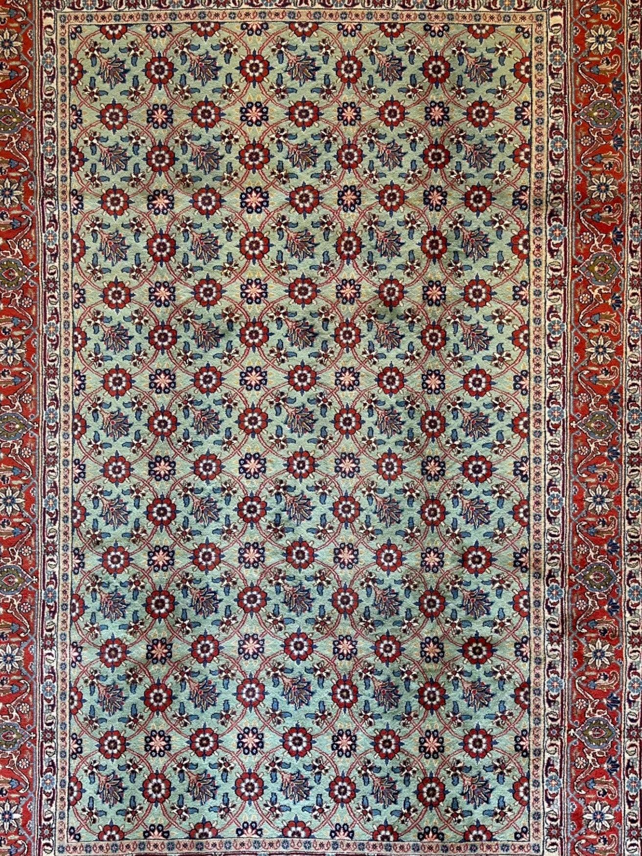 Hand-knotted Persian Veramin Wool & Silk Rug 7 x 10 ft
