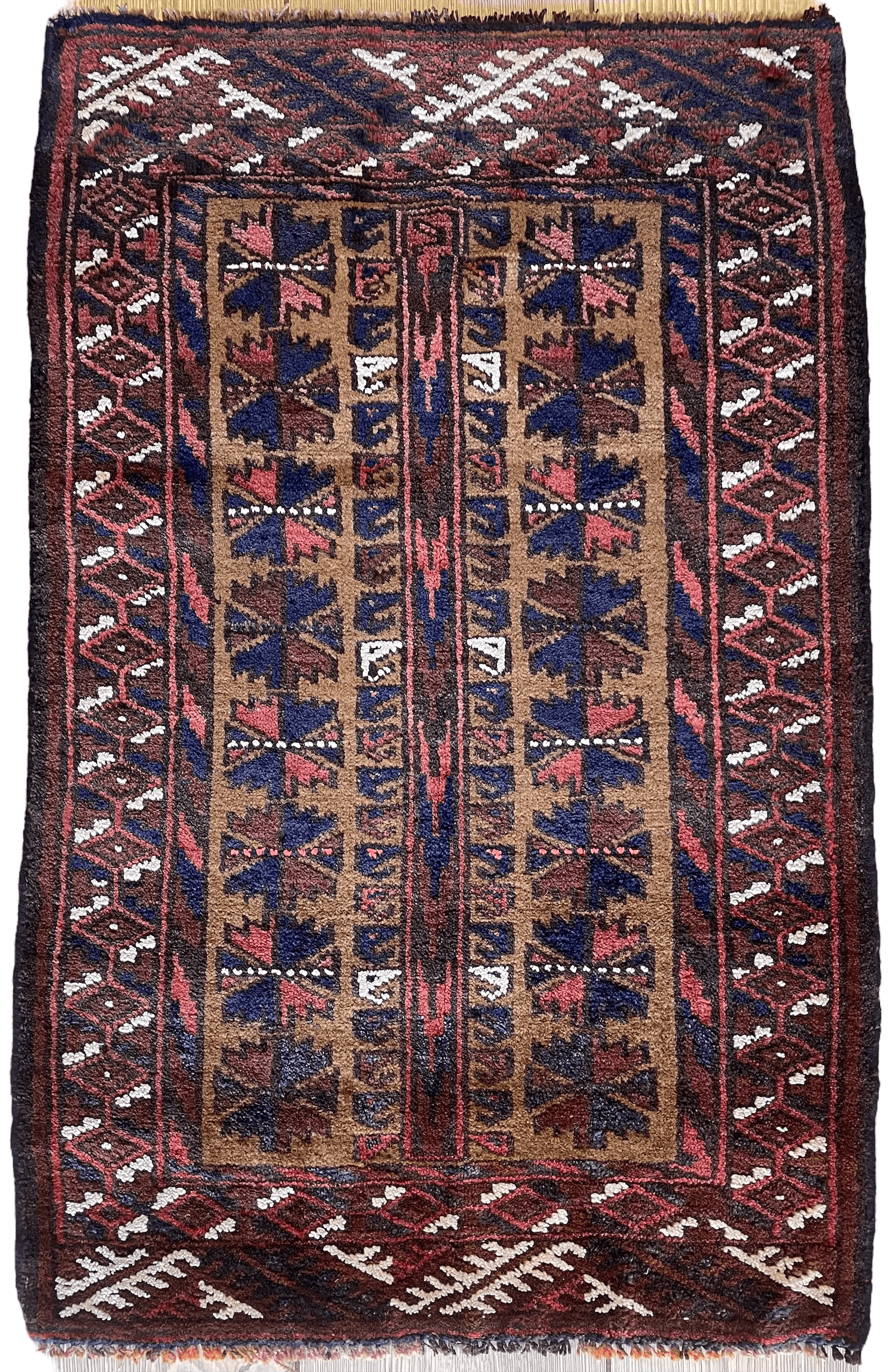 Hand Knotted Vintage Small Afghani Baluchi Wool Rug 20”x30”