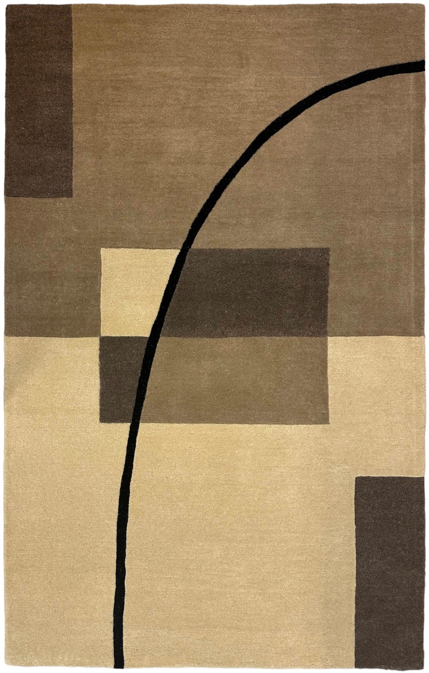 Hand Tufted Contemporary Geometric Wool Rug - 5’1” x 8’