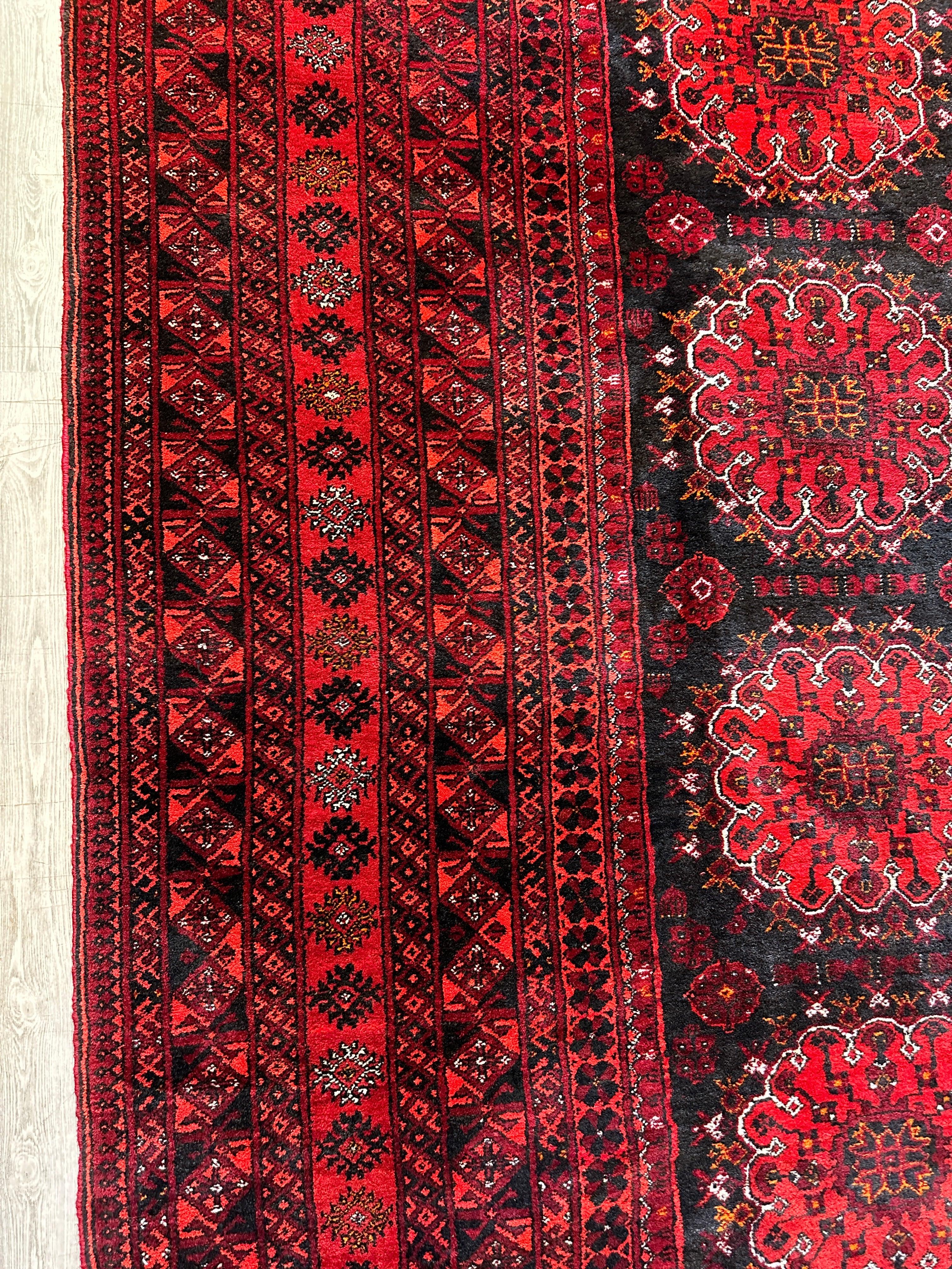 Handmade Afghani Turkoman Area Rug 7’2” x 9’6”