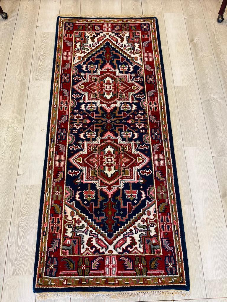 Handmade Indo-Heriz runner rug 2'8''x6'9''
