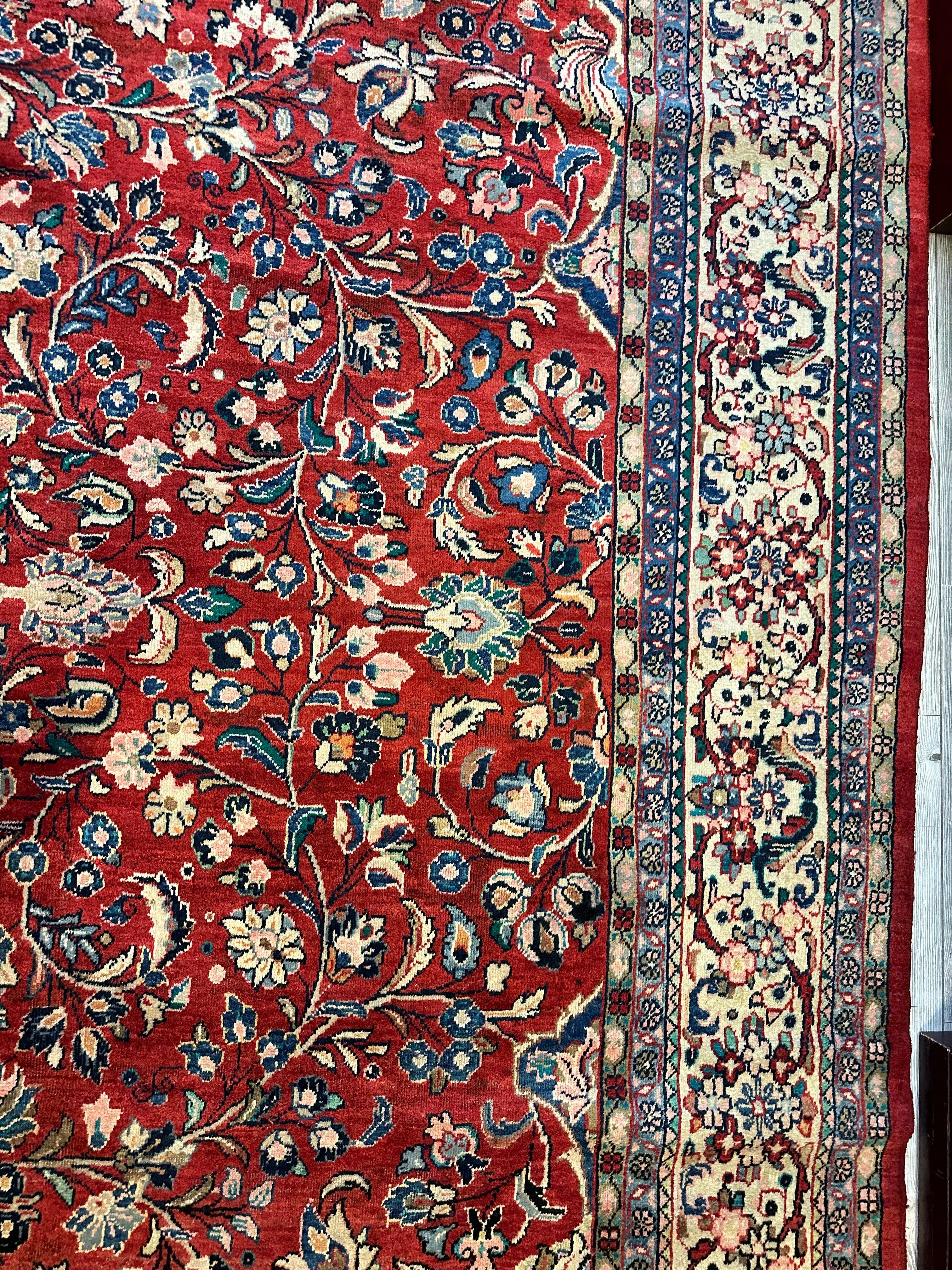 Handmade One-of-a-Kind Persian Mahal Rug - 10'4” x 14'