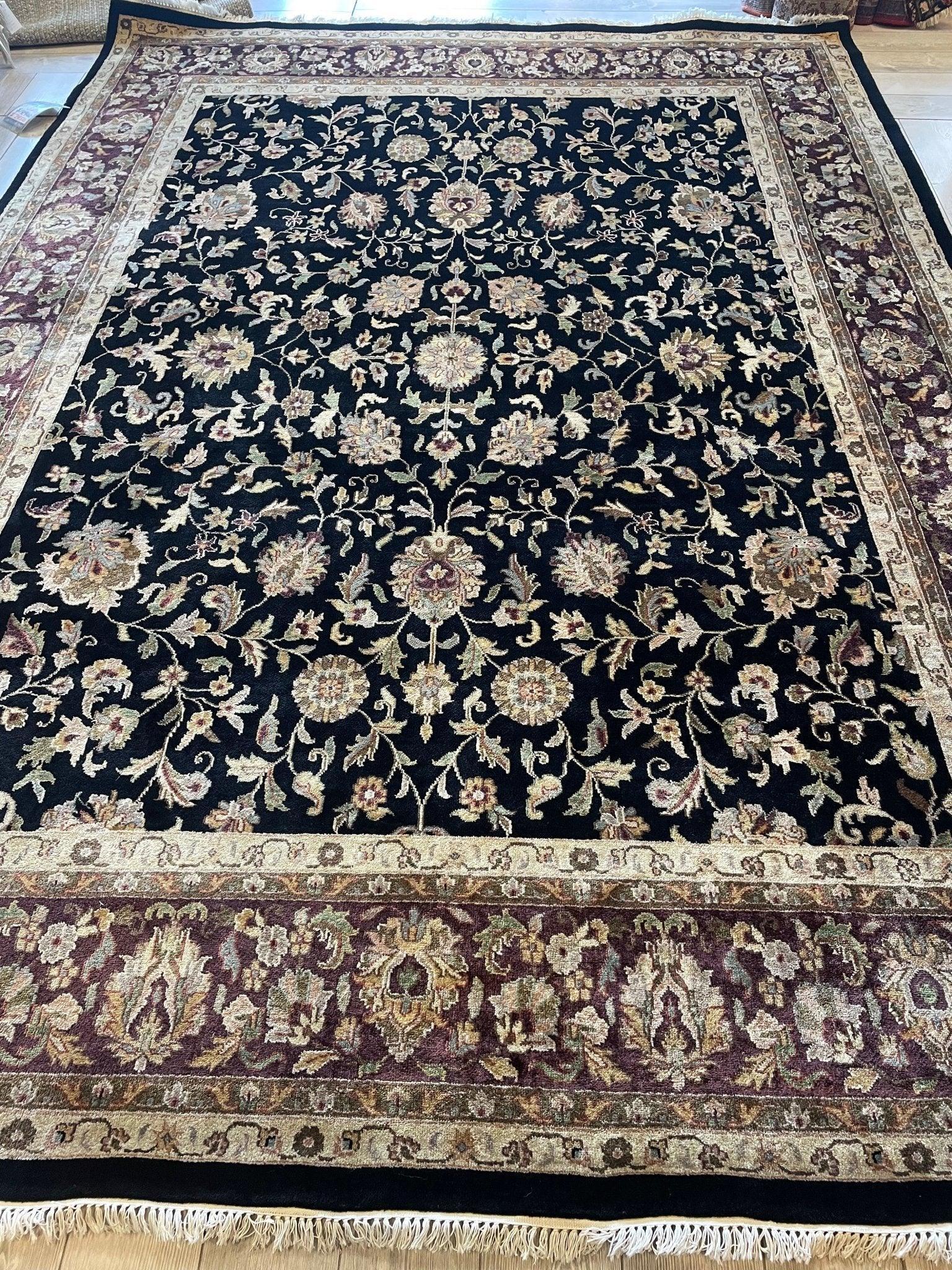 Handmade Room Size Floral Agra Area Rug 9x12 Ft