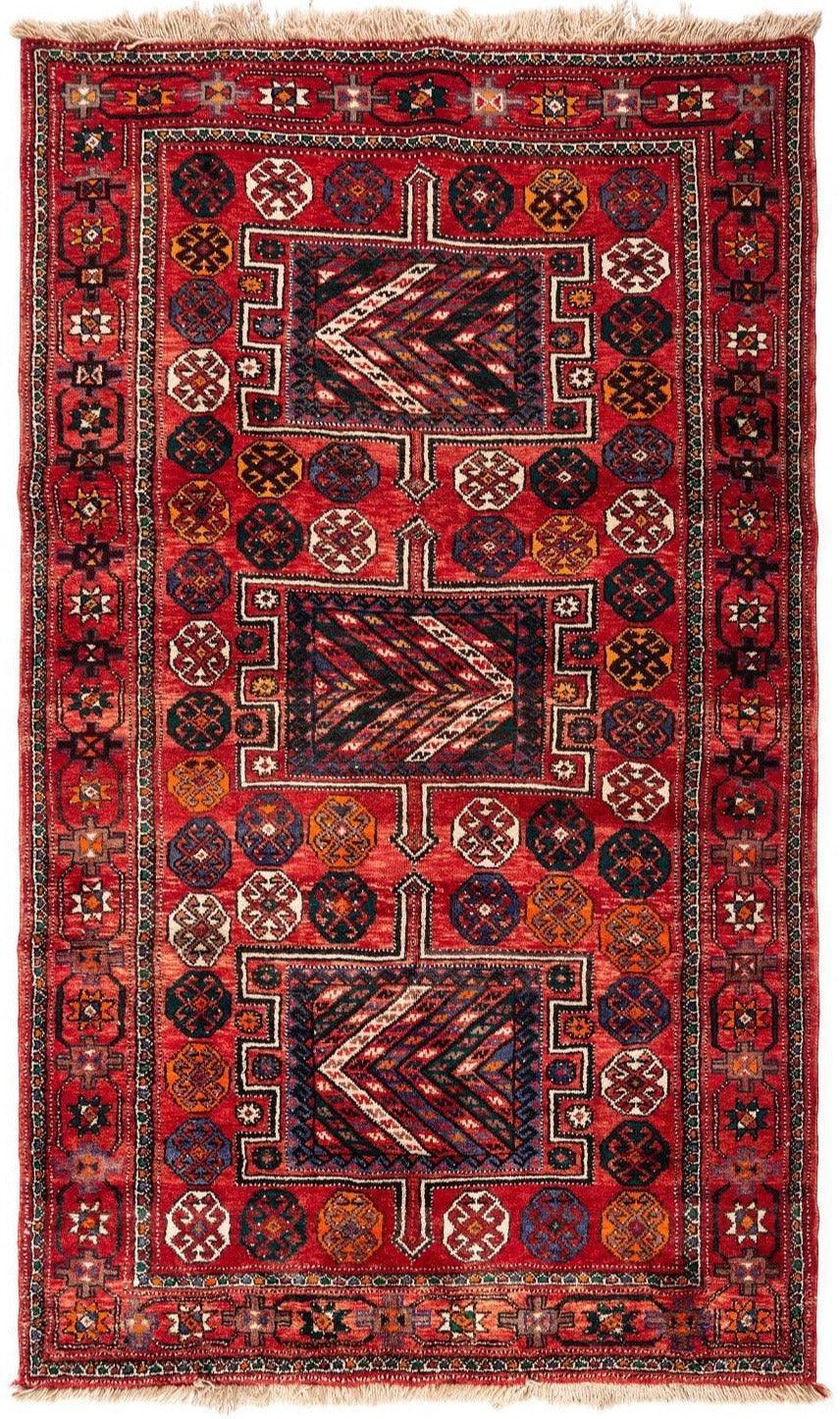 Handmade Vintage Kurdish Quchan Rug 8'8'' x 5'4''