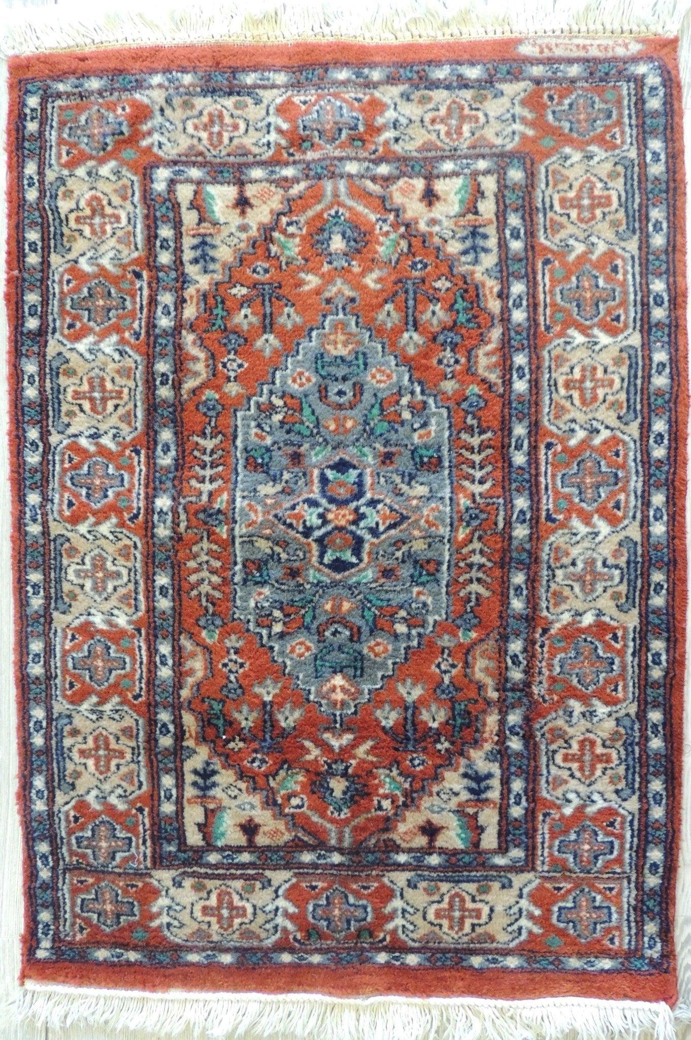 Handmade Vintage Small Pak-Hamadan Rug 2x3 ft