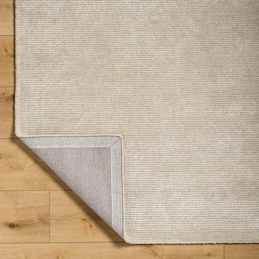 Jett Solid and Border Light Brown Area Rug