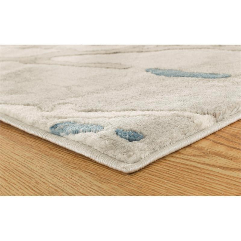 MDA Home Impression Abstract Traditional Fabric Area Rug in in Beige/Gray 5'x7’5”