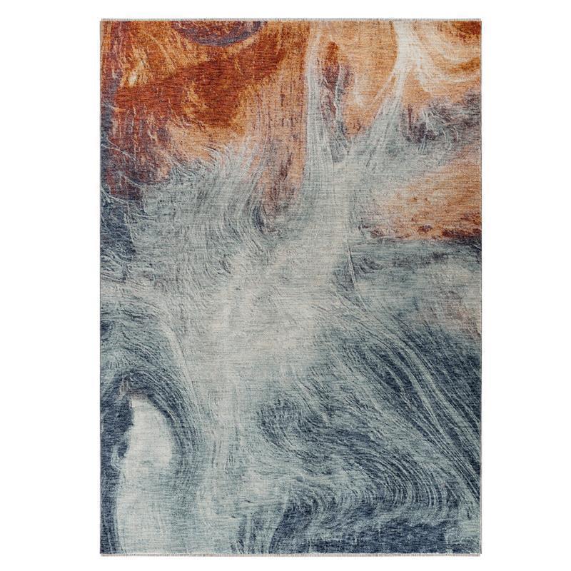 MDA Home Legacy Collection Aether Sun Blue/Orange Area Rug - 5’3” x 7’6”
