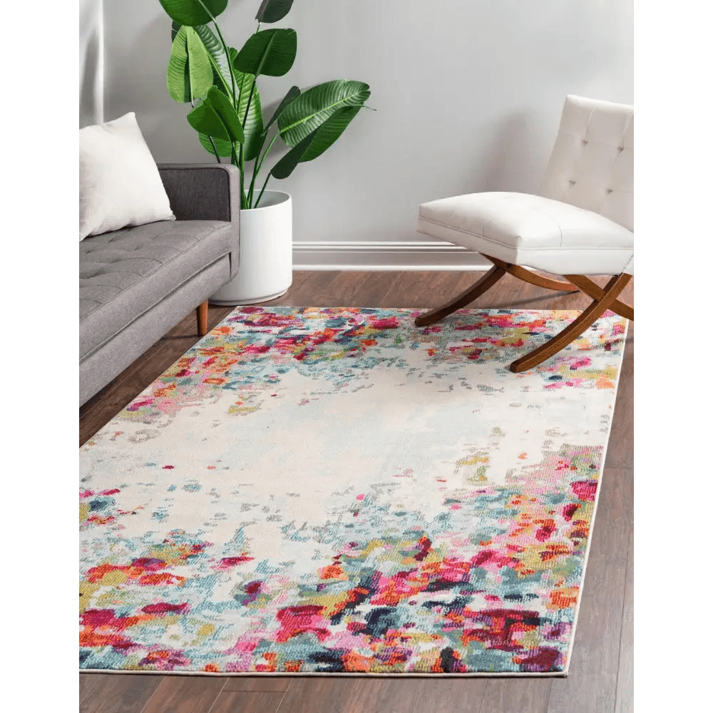 Modern designed joyous chromatic rug