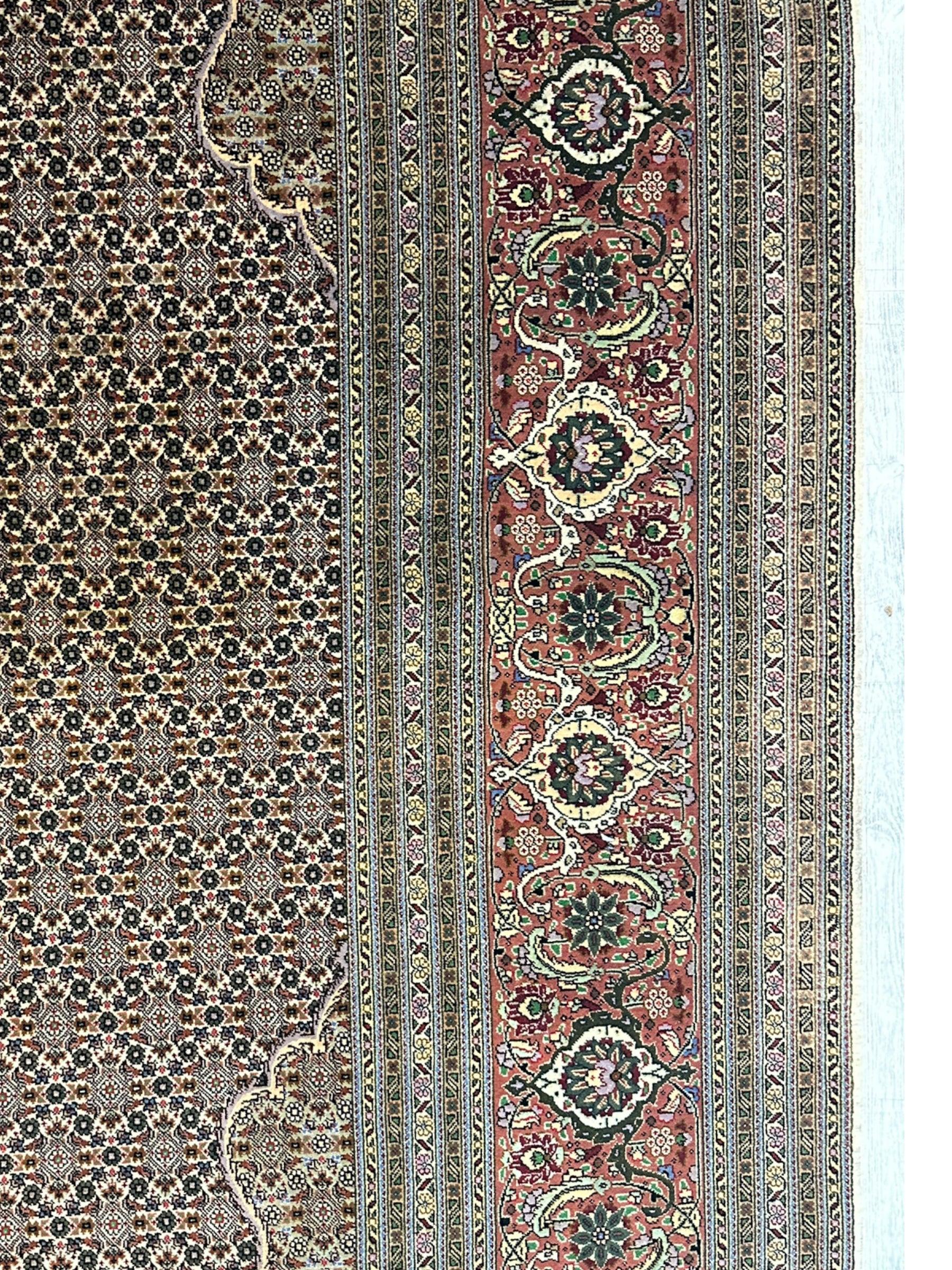 Persian Tabriz 50 Raj Mahi (Fish) Wool & Silk Rug 8’2” x 11’5”