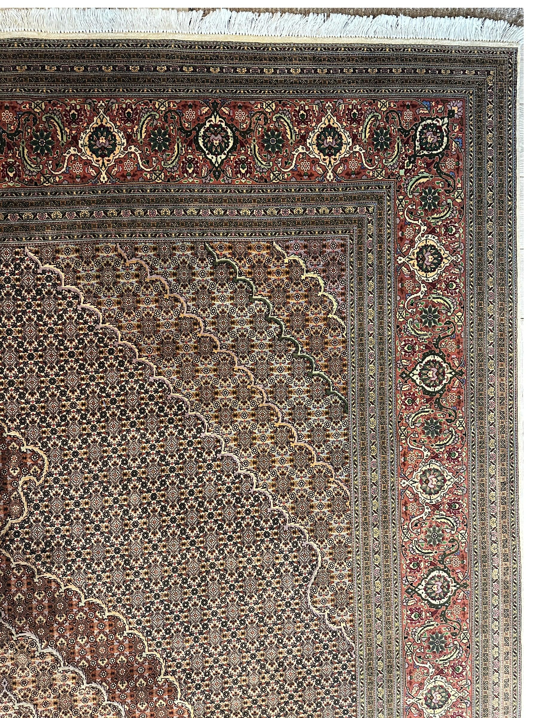 Persian Tabriz 50 Raj Mahi (Fish) Wool & Silk Rug 8’2” x 11’5”
