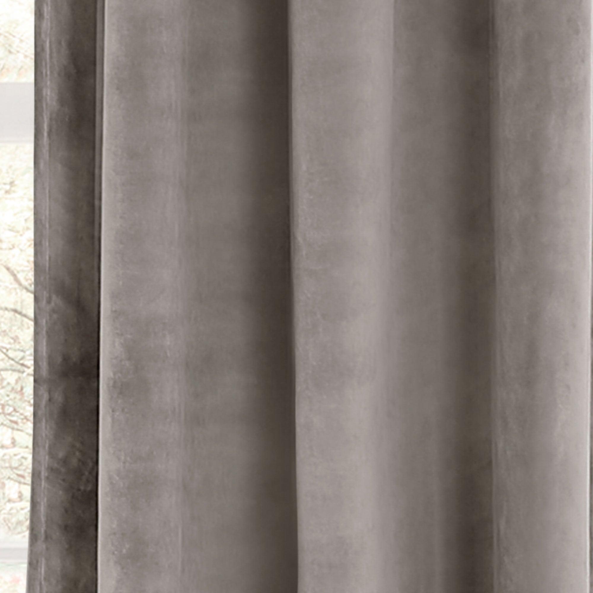 Prima Velvet Solid Back Tab Rod Pocket Light Filtering Window Curtain Panel Set