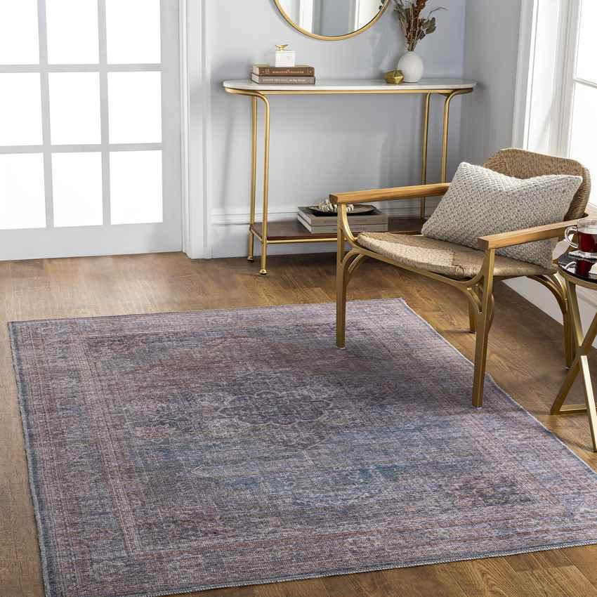 Russiaville Traditional Brown Washable Area Rug