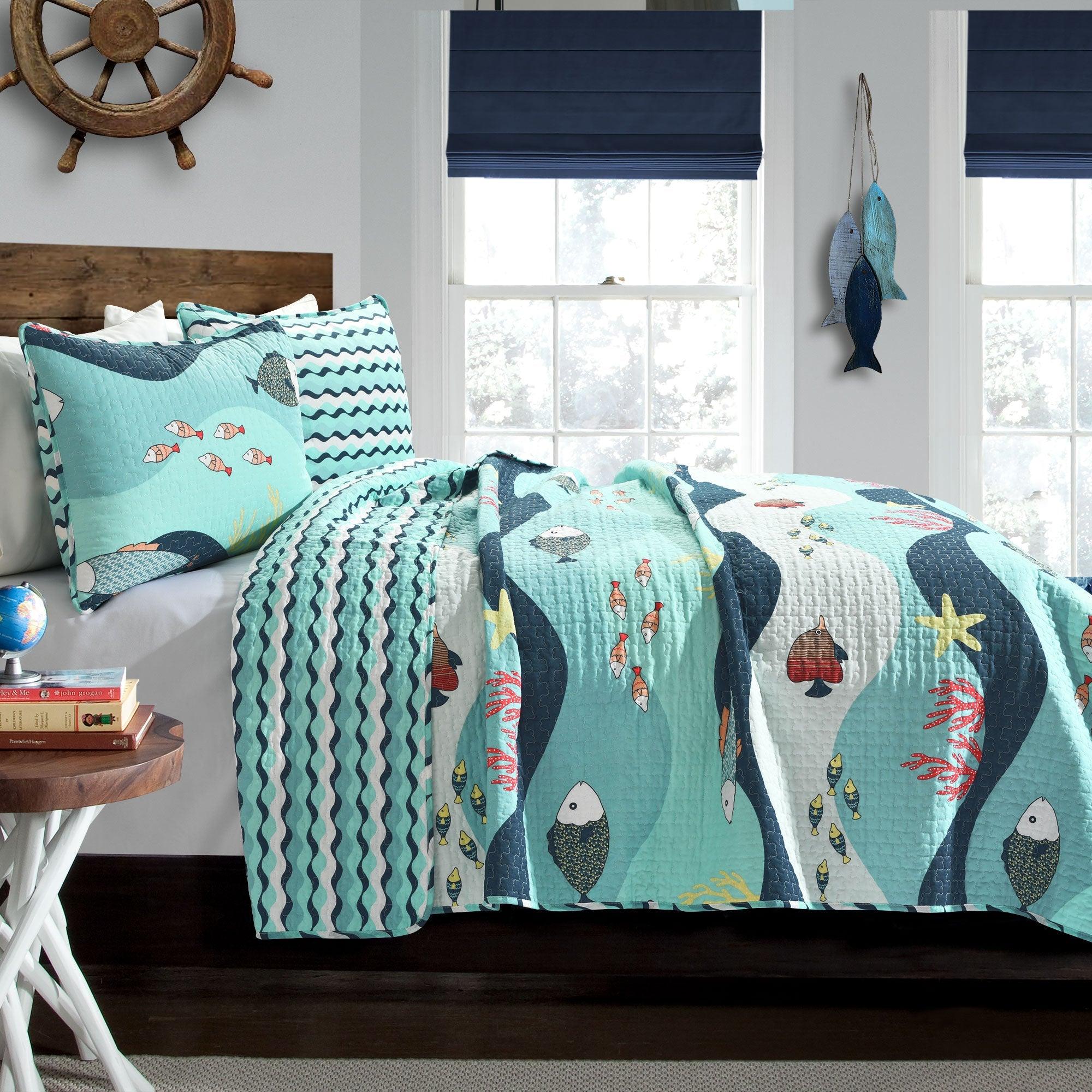 Sea Life 2 Piece Quilt Set Twin Size
