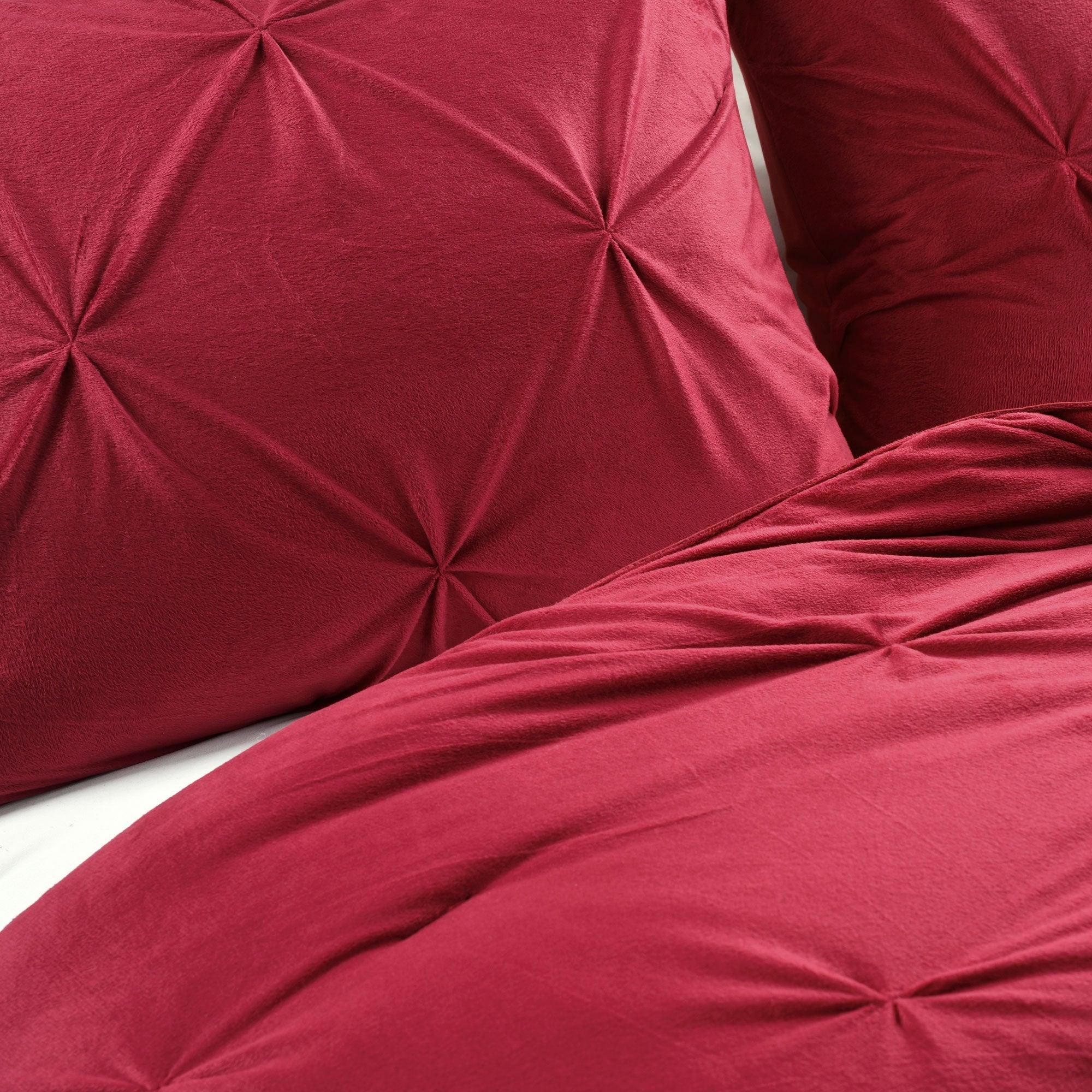 Soft Velvet Diamond Pintuck Oversized Comforter 3 Piece Set