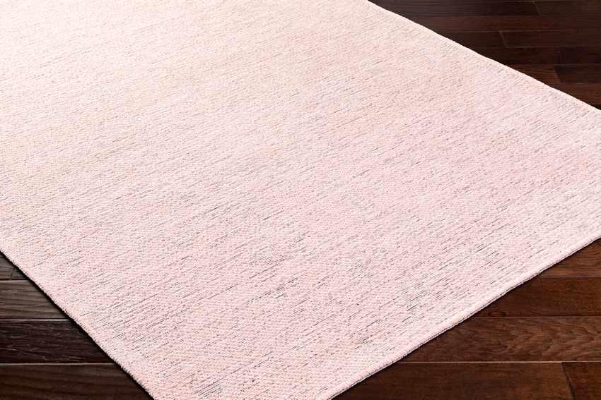 Tobey Solid and Border Dusty Pink Washable Area Rug
