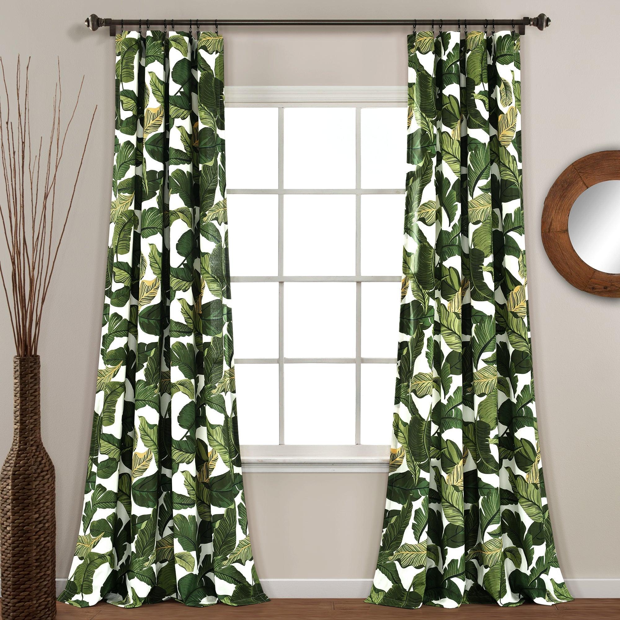 Tropical Paradise Window Curtain Panel Set