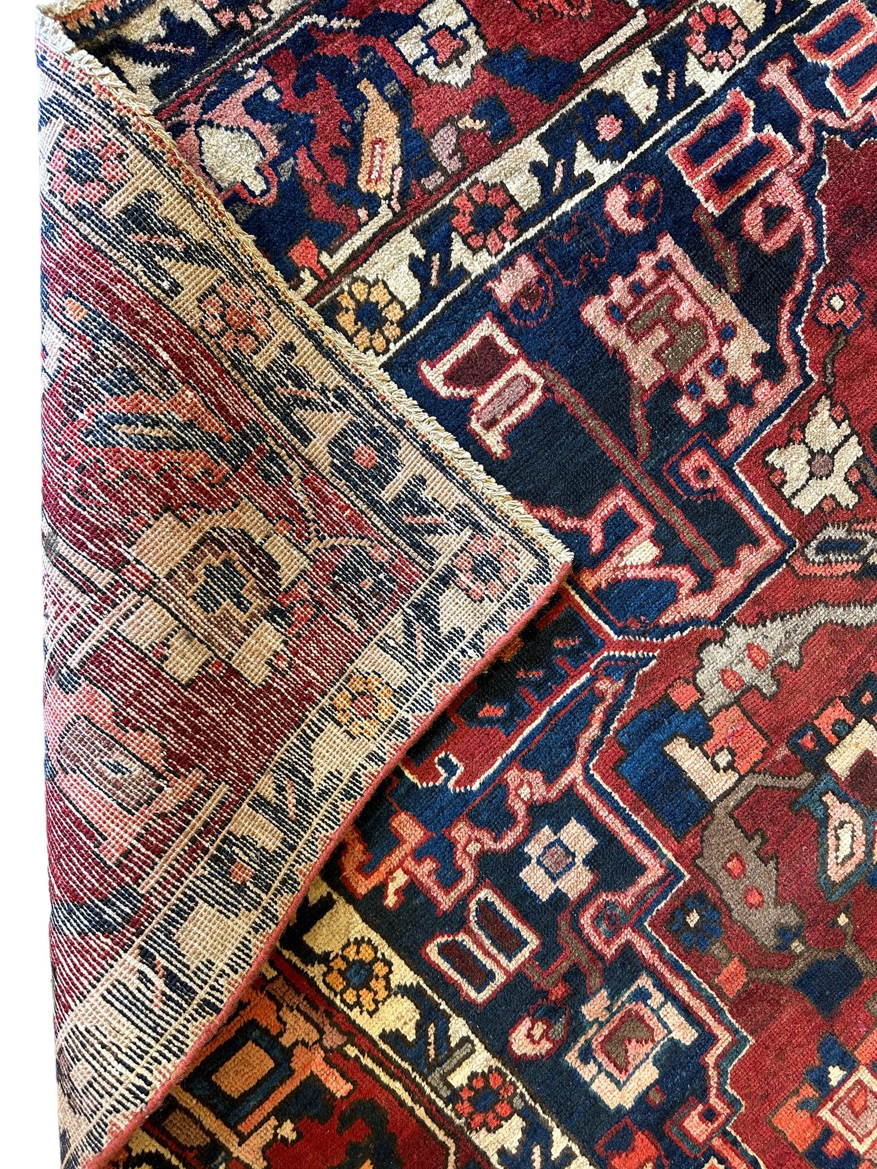 Vintage Hand-knotted Persian Bakhtiari Rug Circa 19240’s Wool 6’8” x 9’9”