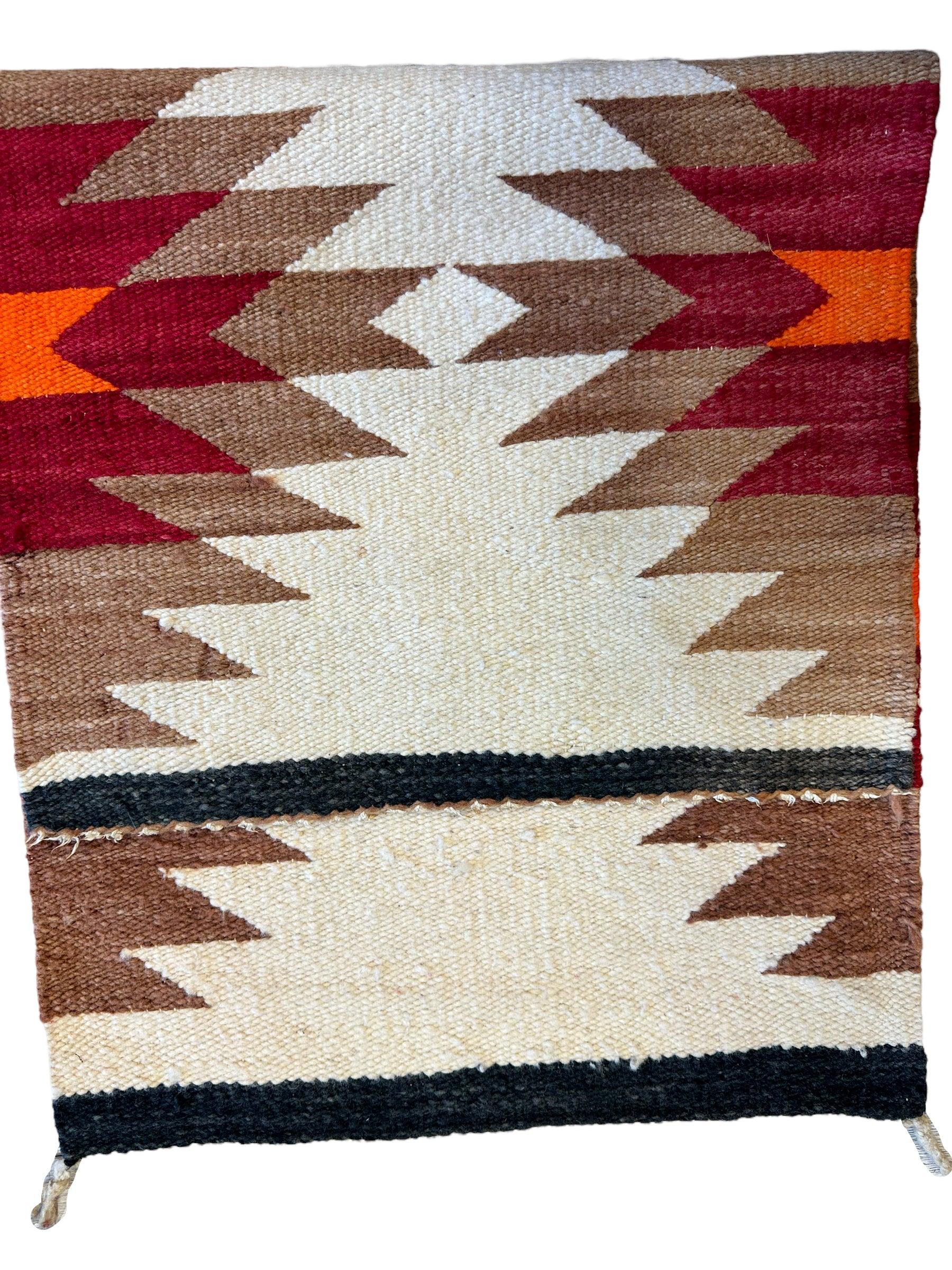 Vintage Native American Navajo Rug 19” x 38”