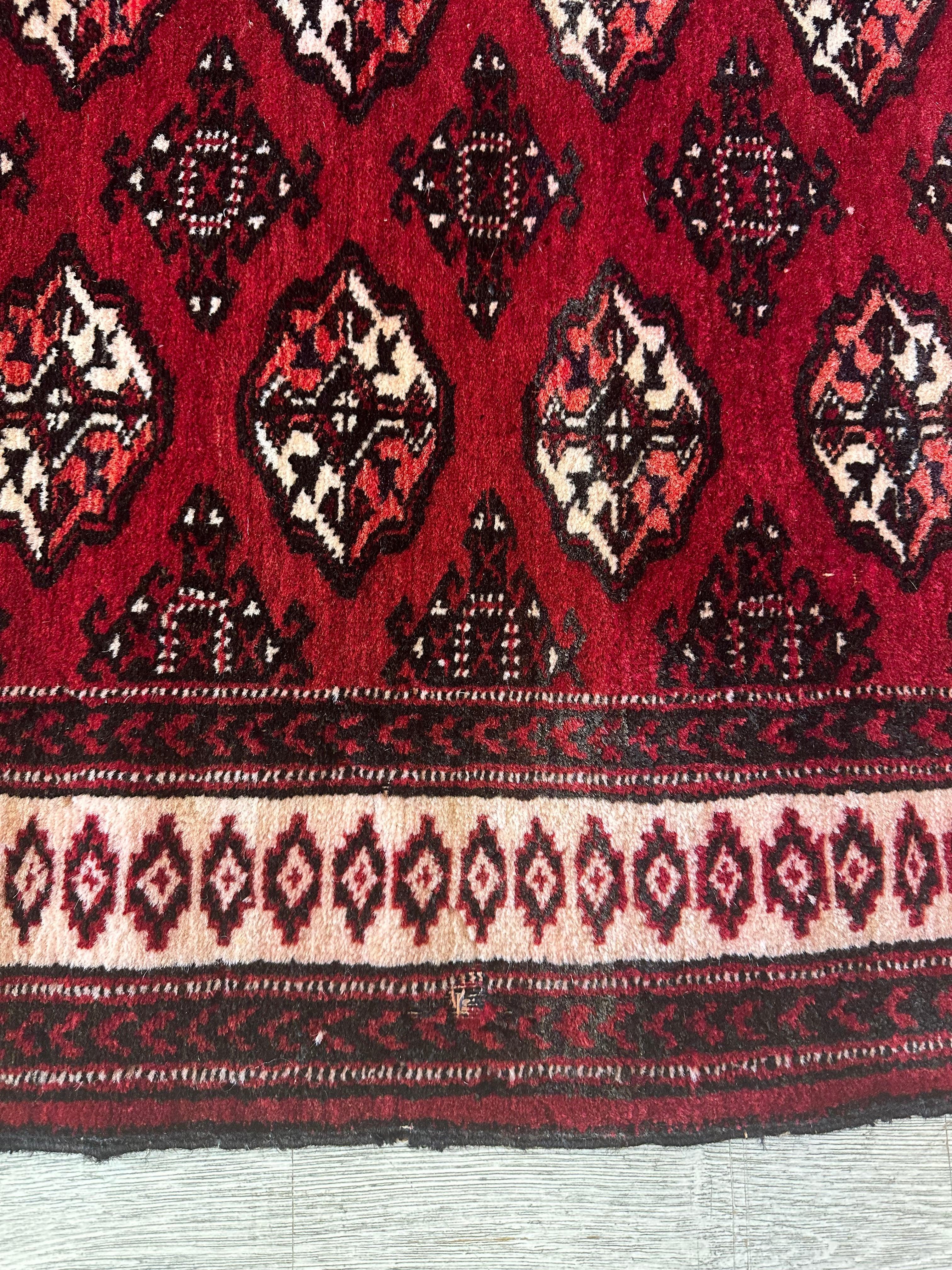 Vintage Tribal Turkoman Rug 3’3” x 4’5”
